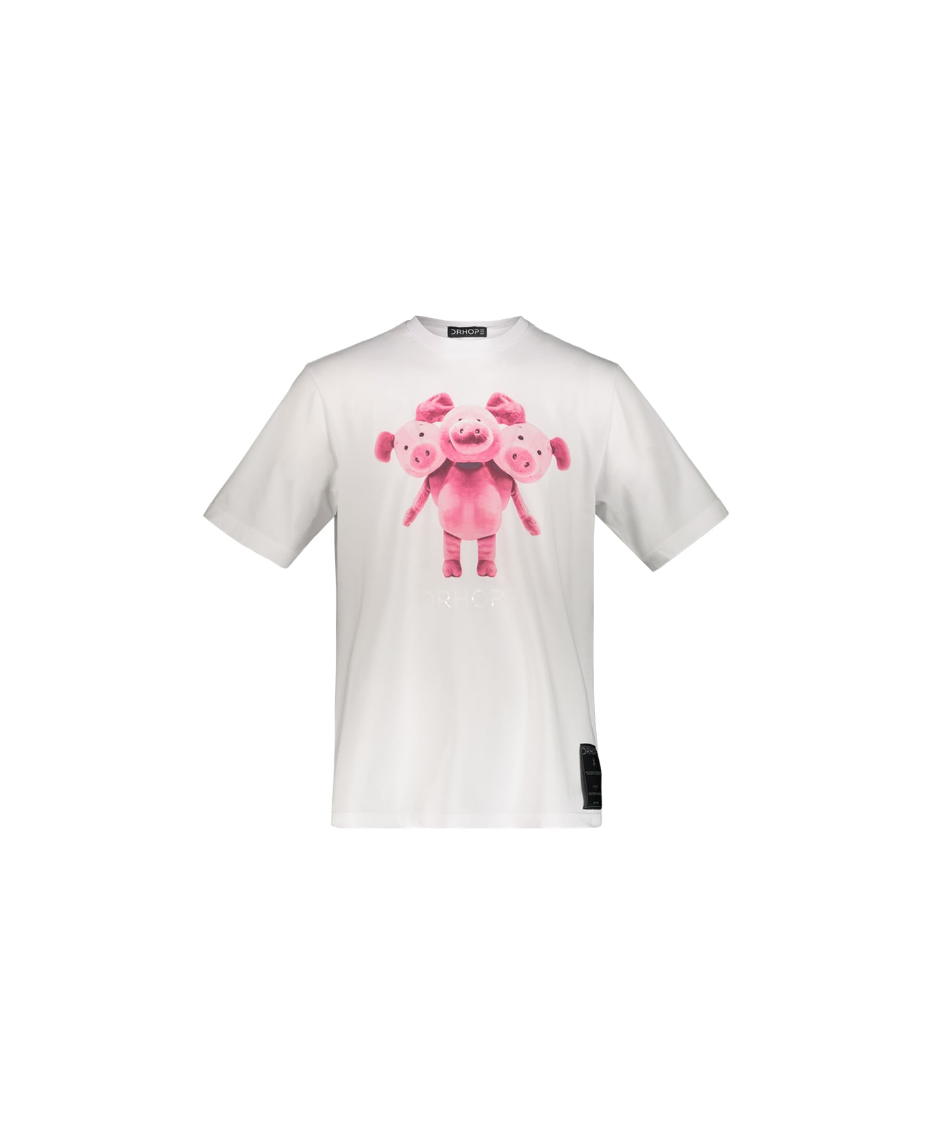Drhope White T-shirt With Pig Print - White