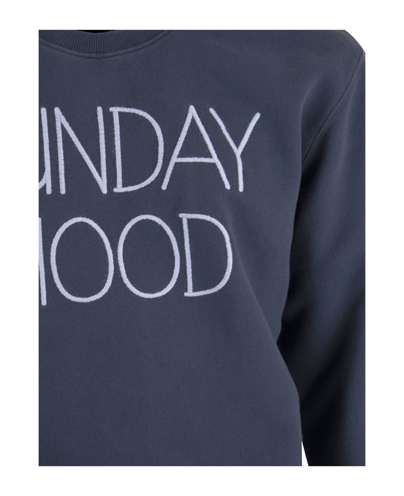 MC2 Saint Barth Cotton Sweatshirt With Sunday Mood Lettering - Avio フリース