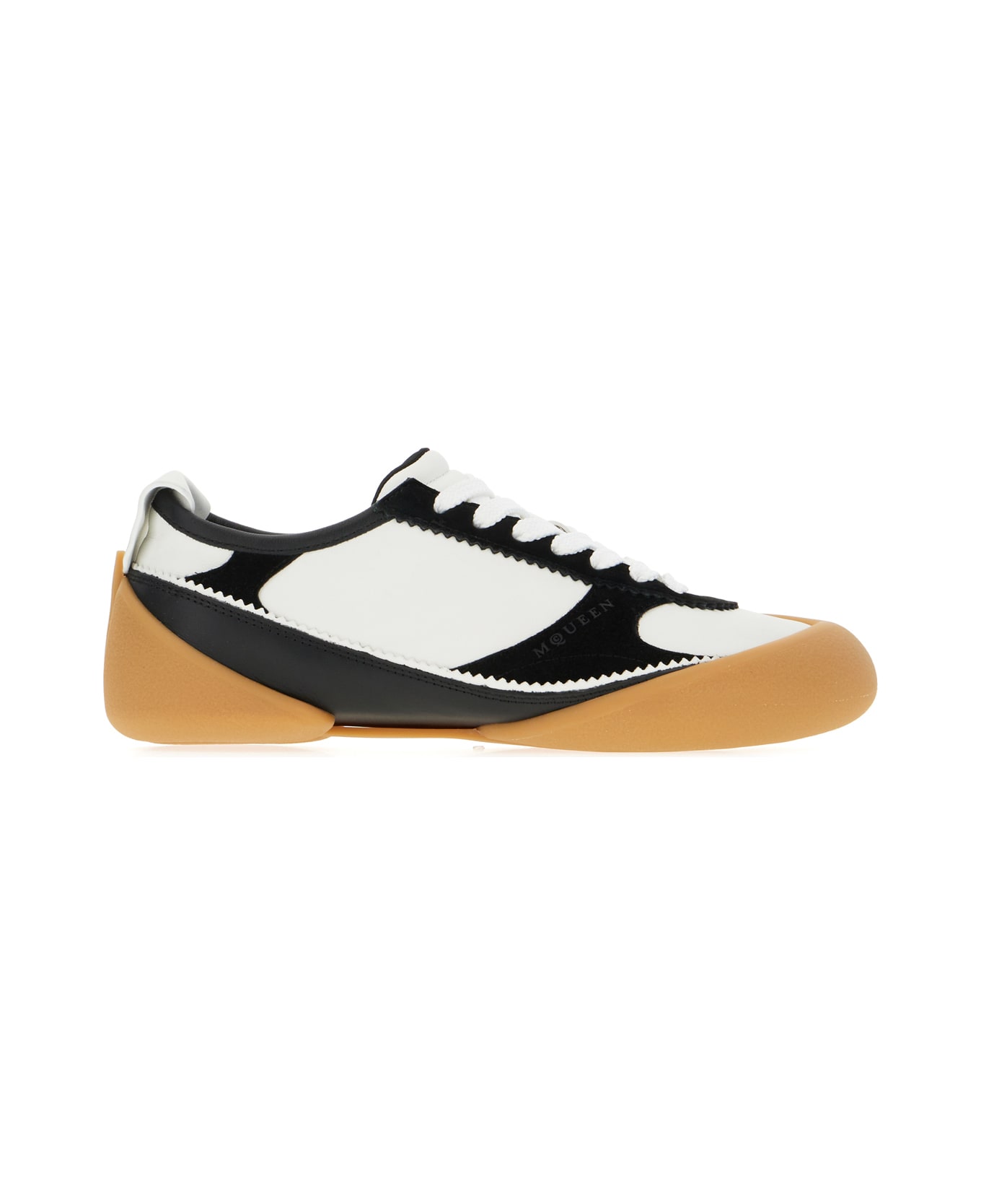 Alexander McQueen Two-tone Leather And Suede Sneakers - WHITE BLACK