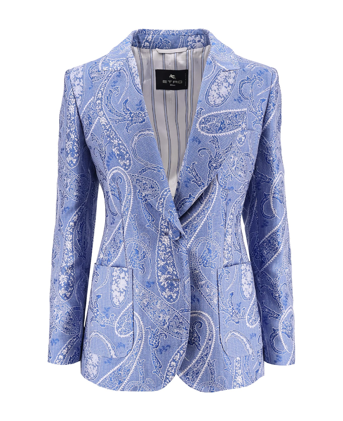 Etro Silk Blend Single-breasted Blazer - MultiColour