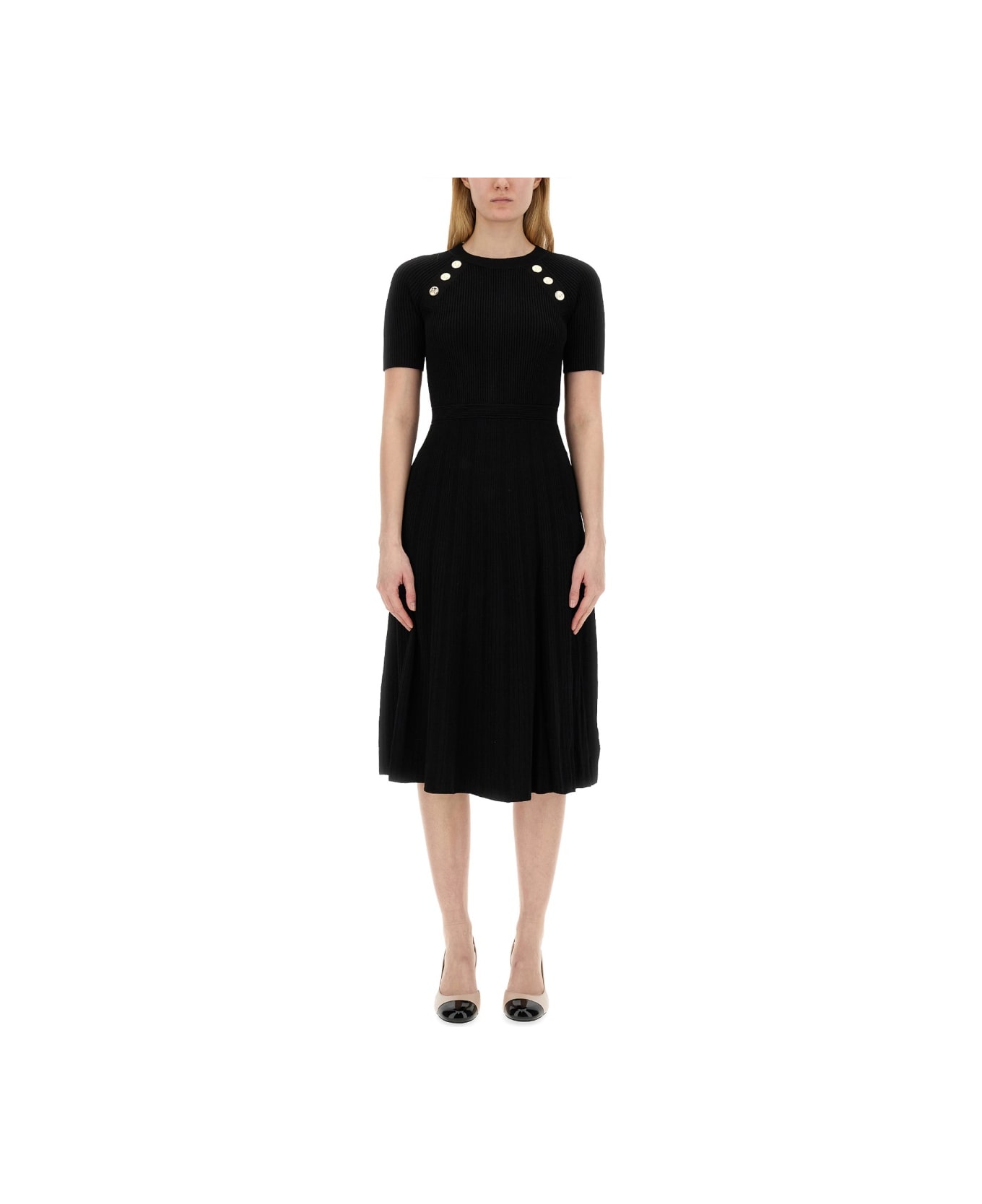 Michael Kors Stretch Knit Longuette Dress - BLACK ワンピース＆ドレス