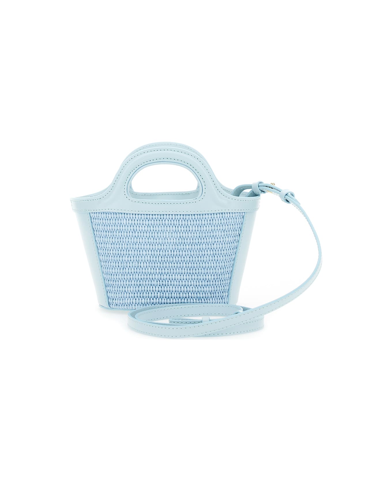 Marni 'tropicalia' Light Blue Handbag With Embroidered Logo In Raffia And Leather Girl - Light blue アクセサリー＆ギフト