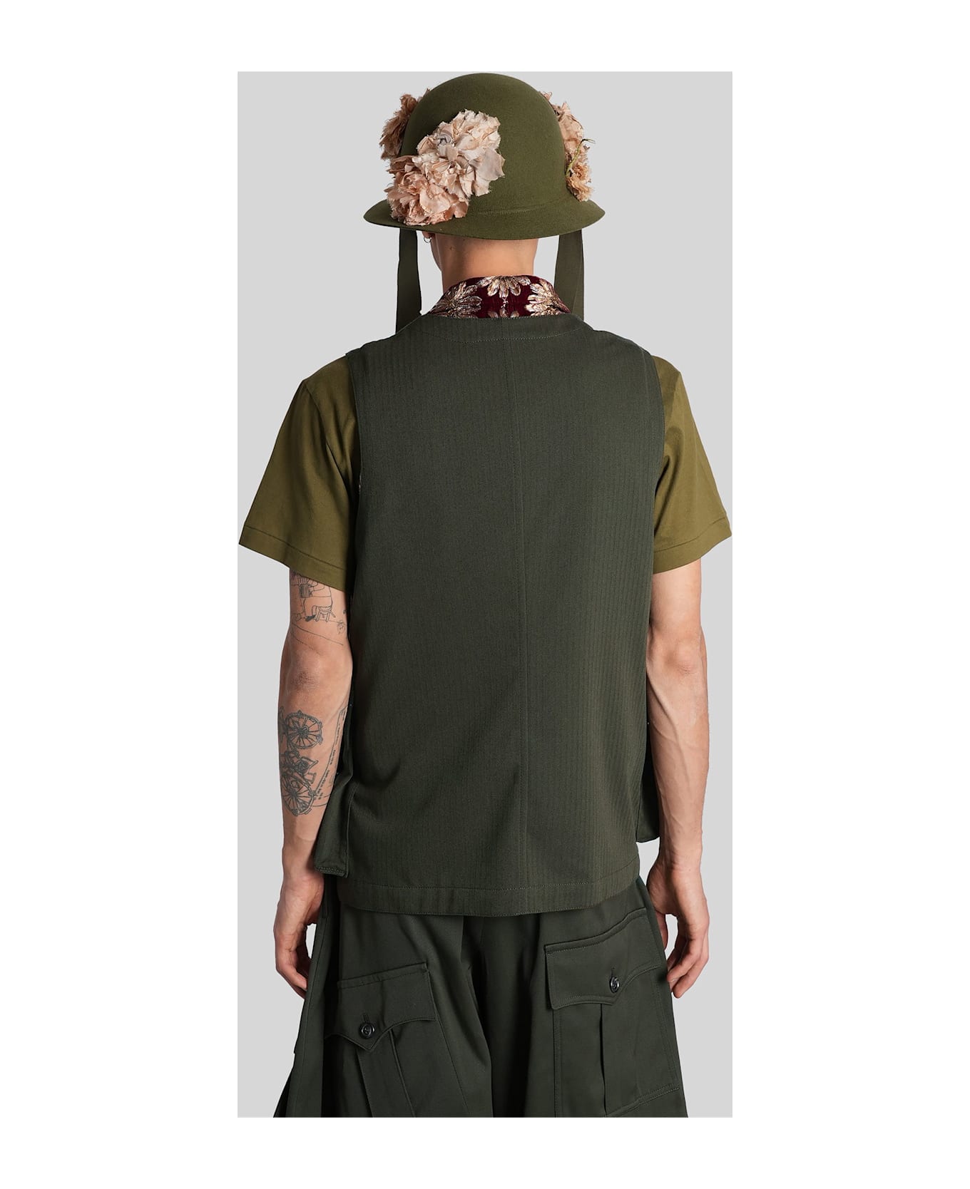 Comme Des Garçons Homme Plus Vest In Bordeaux Cotton - bordeaux