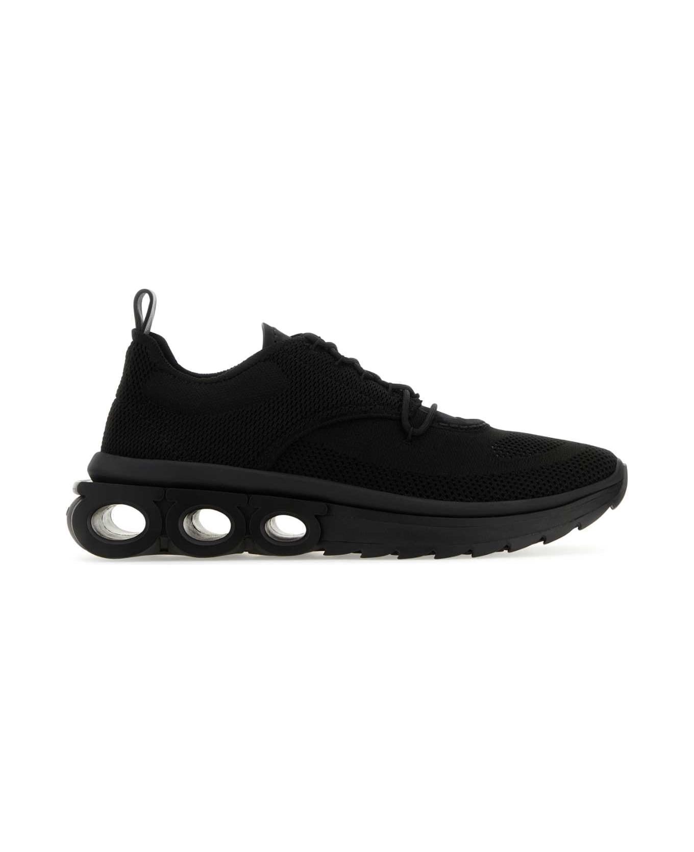 Ferragamo Black Tech Knit Nima Sneakers - CARBONE