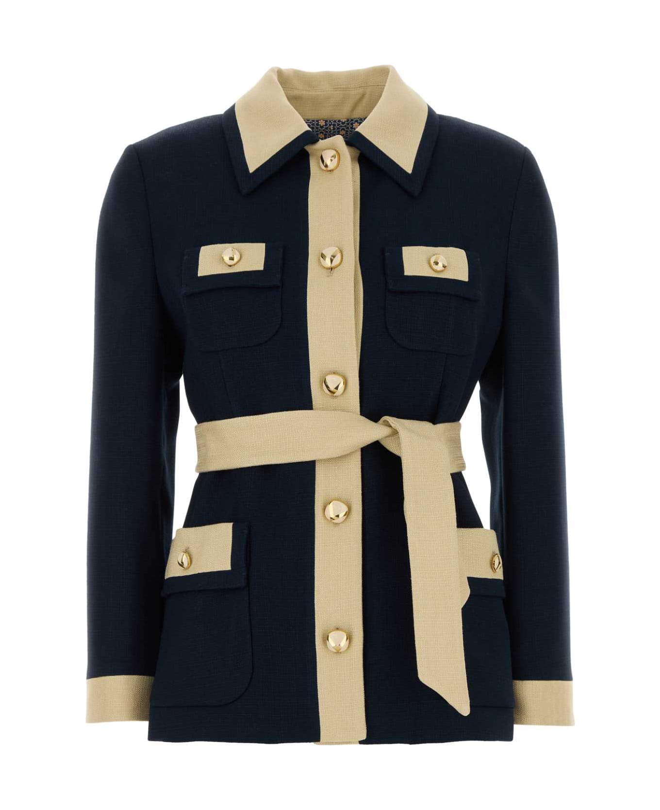 Valentino Garavani Two-tone Viscose Blazer - PROVENCEBLUEBETULLA