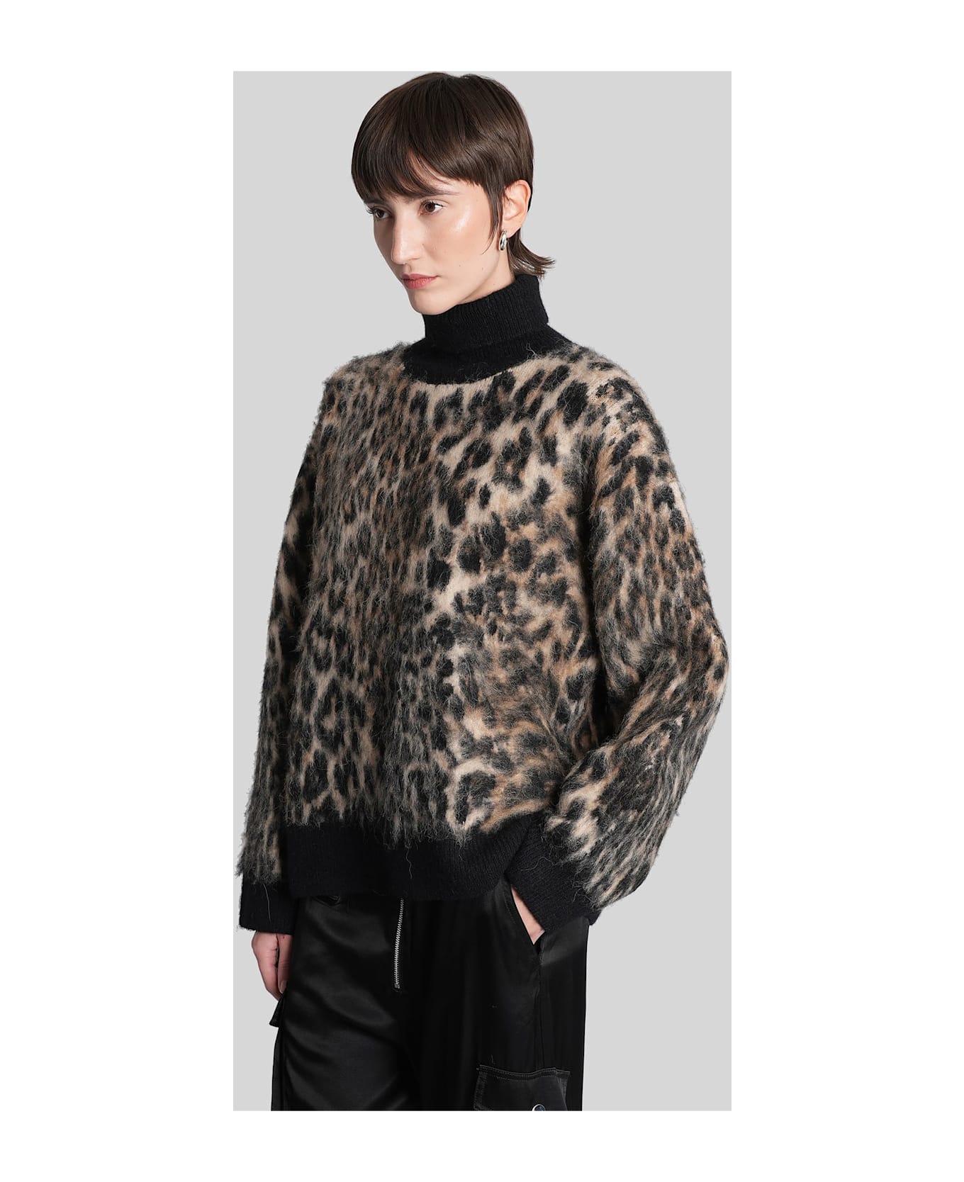 Ganni Knitwear In Animalier Wool - ANIMALIER