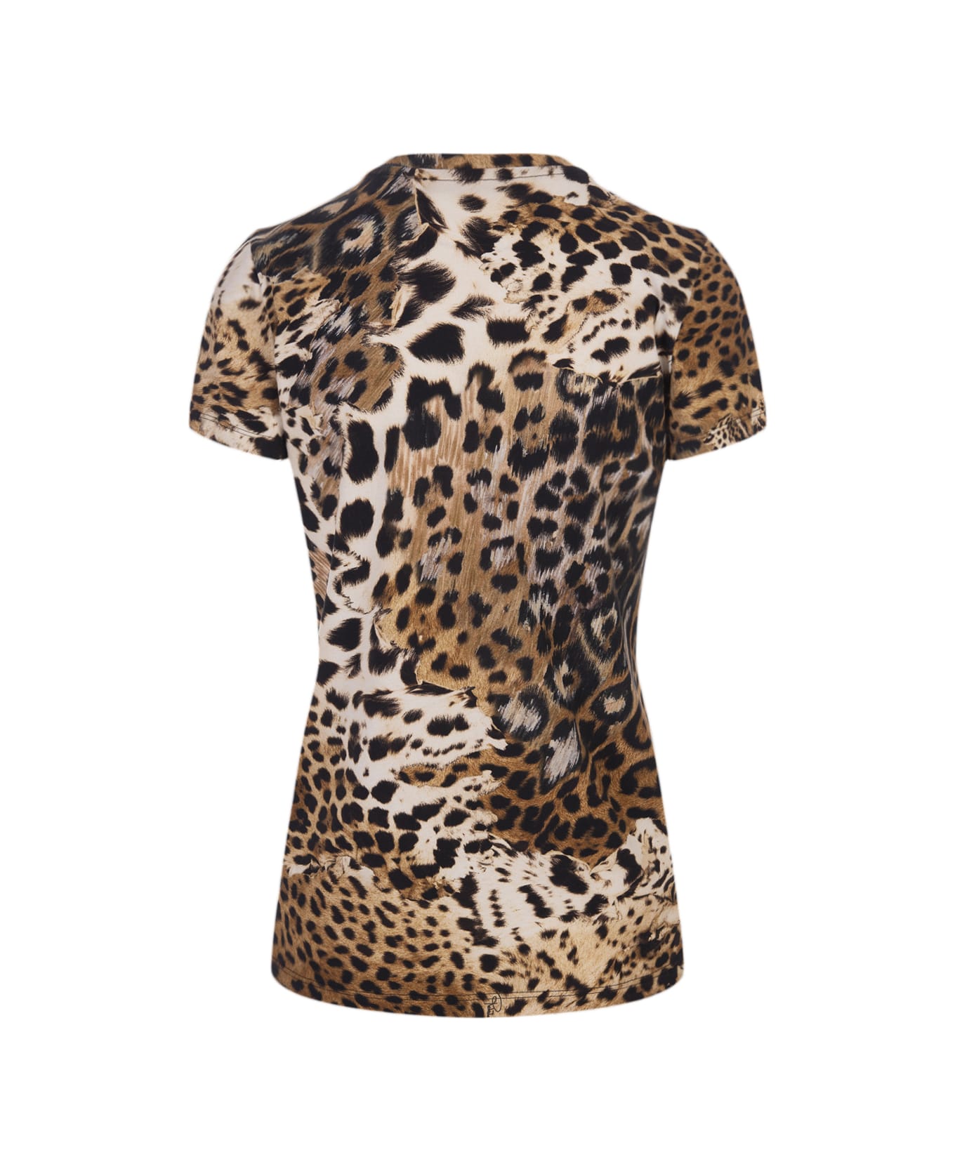 Roberto Cavalli T-shirt With Leopard Print - Brown Tシャツ