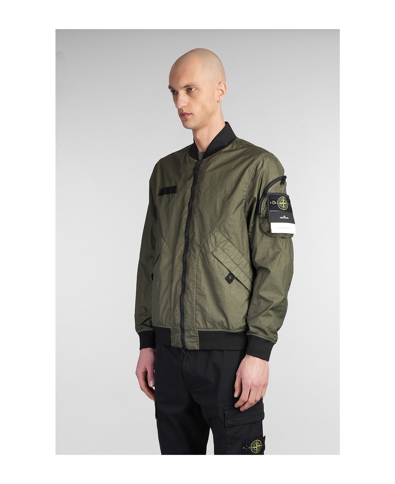 Stone Island Bomber In Green Polyamide - GREEN