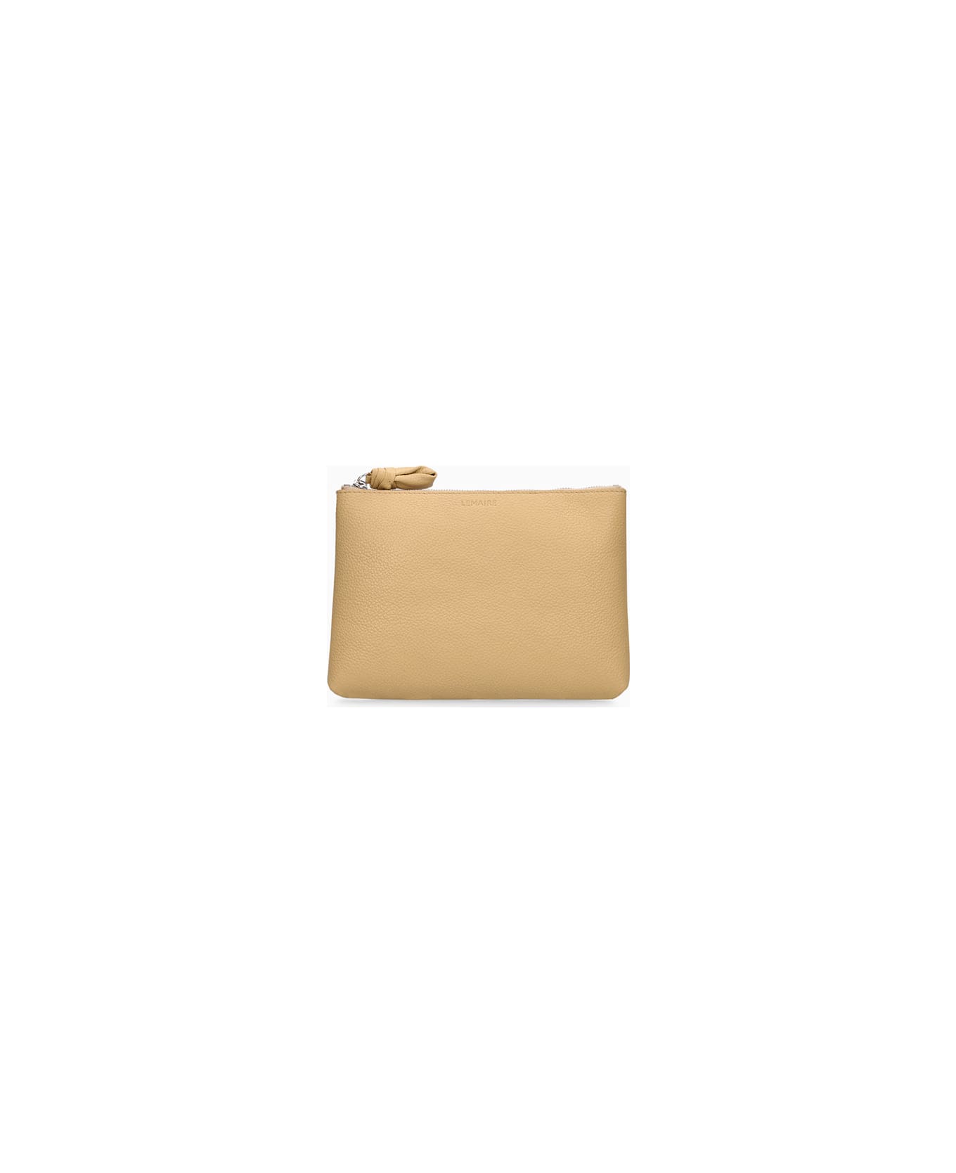 Lemaire Clutch In Leather - Beige