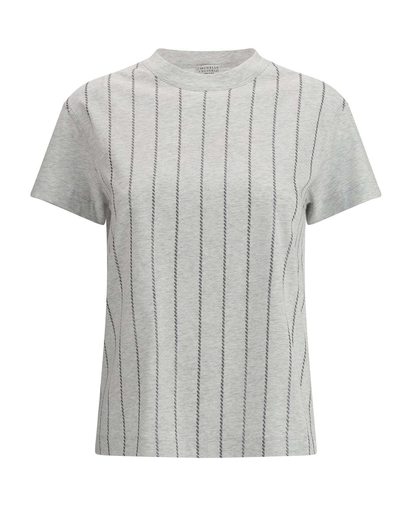 Brunello Cucinelli Striped T-shirt With Mini Sequins