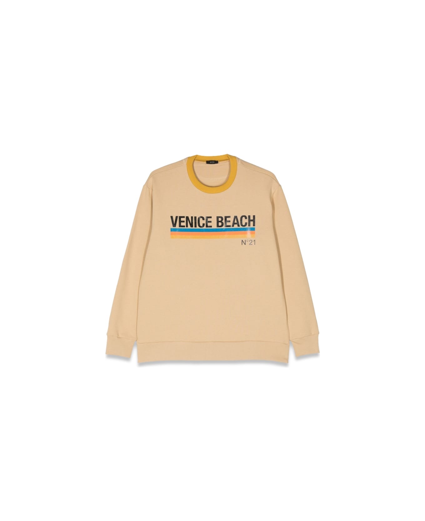 N.21 Venice Beach Crewneck Sweatshirt - BEIGE