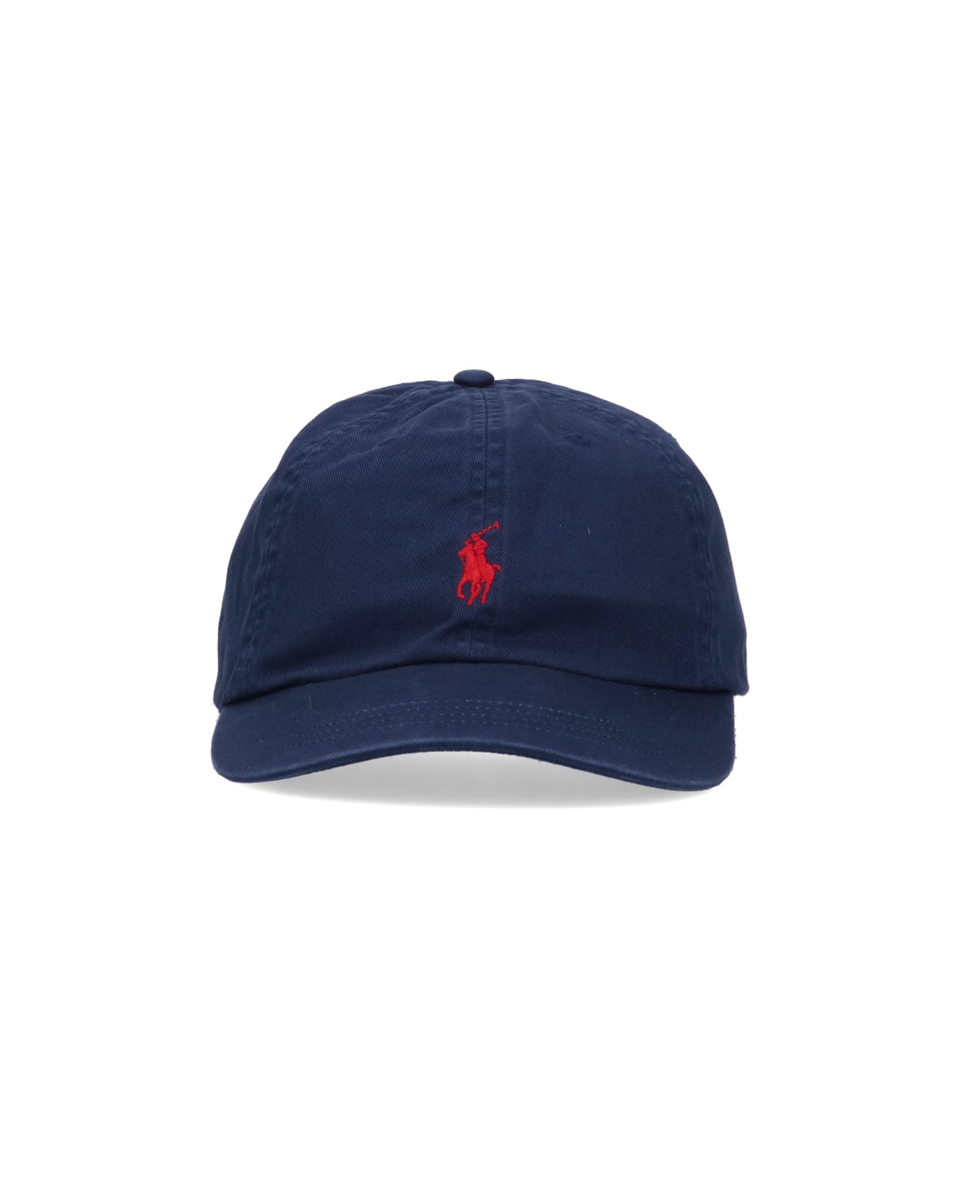 Polo Ralph Lauren Logo Baseball Cap Hat - NAVY/RED