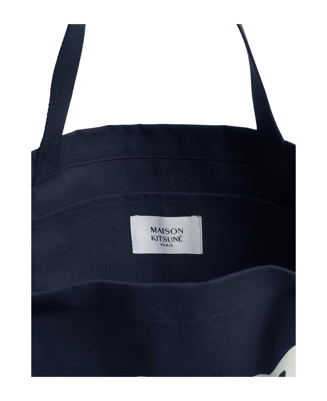 Maison Kitsuné Tote Bag With Maison Kitsuné Signature Print - BLUE