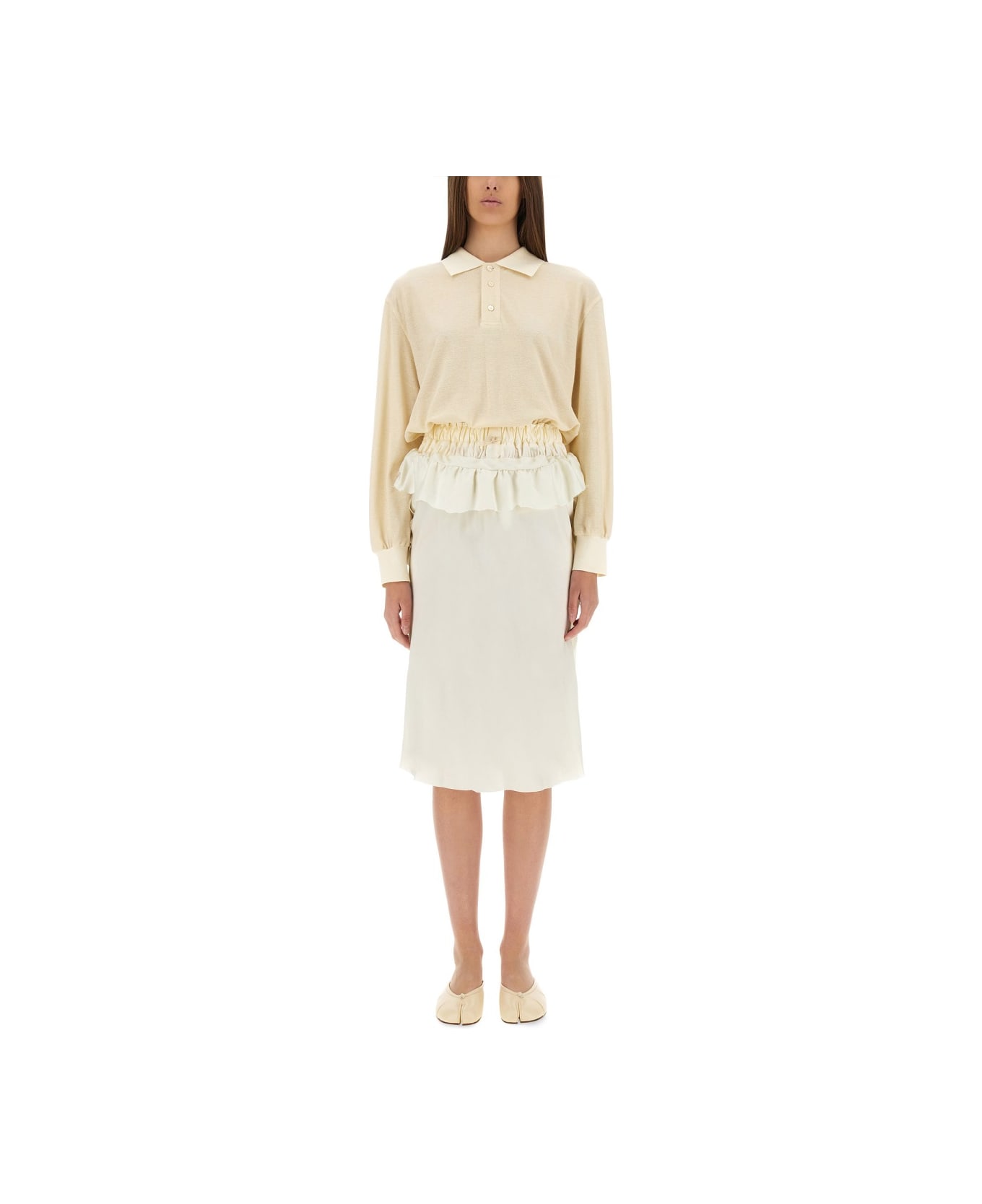 Maison Margiela Polo Midi Dress - IVORY