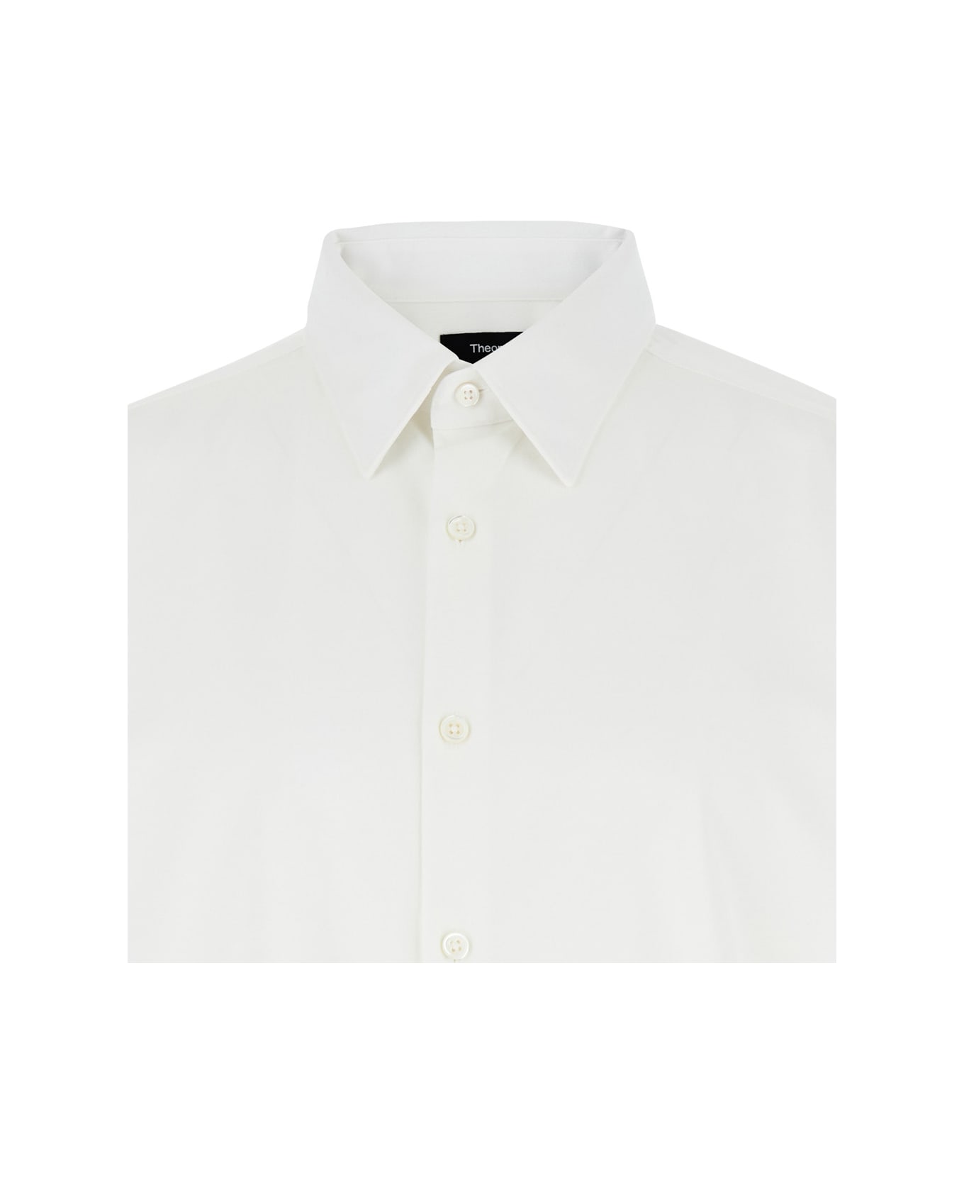 Theory 
sylvain
 White Shirt With Pointed Collar In Cotton Blend Man - White