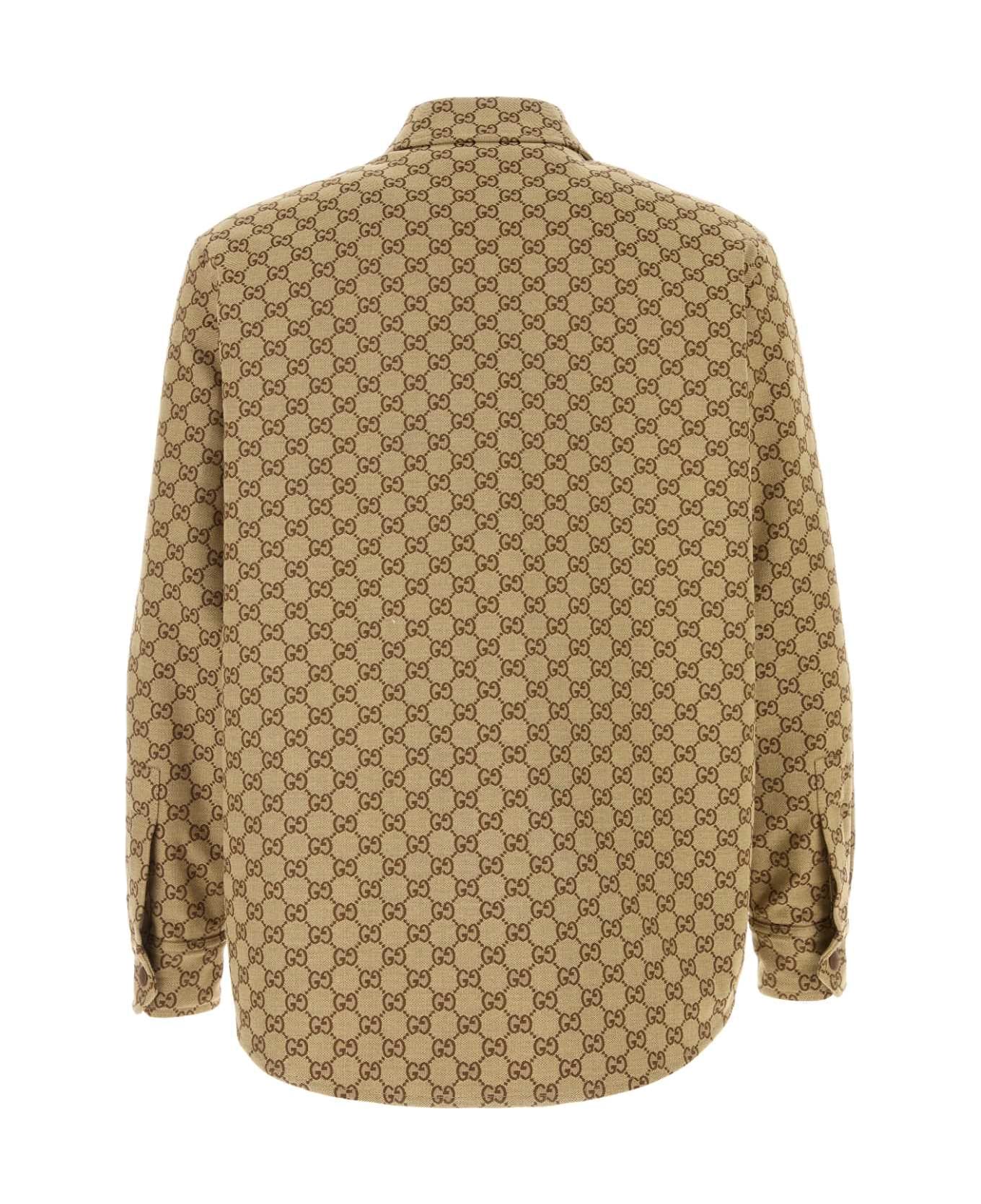Gucci Gg Supreme Fabric Overshirt - GGSUPREMEBEIGE