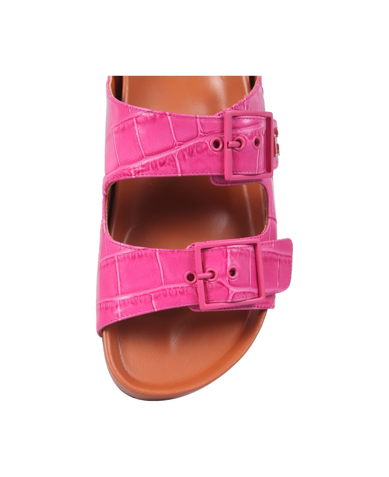 L'Autre Chose Sandals With Coconut Print Leather - FUCHSIA