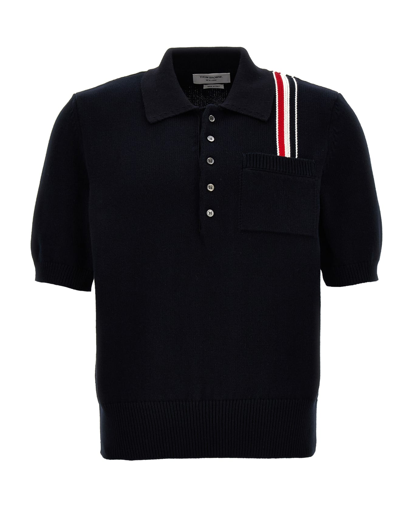 Thom Browne 'jersey Stitch' Polo Shirt - Blue