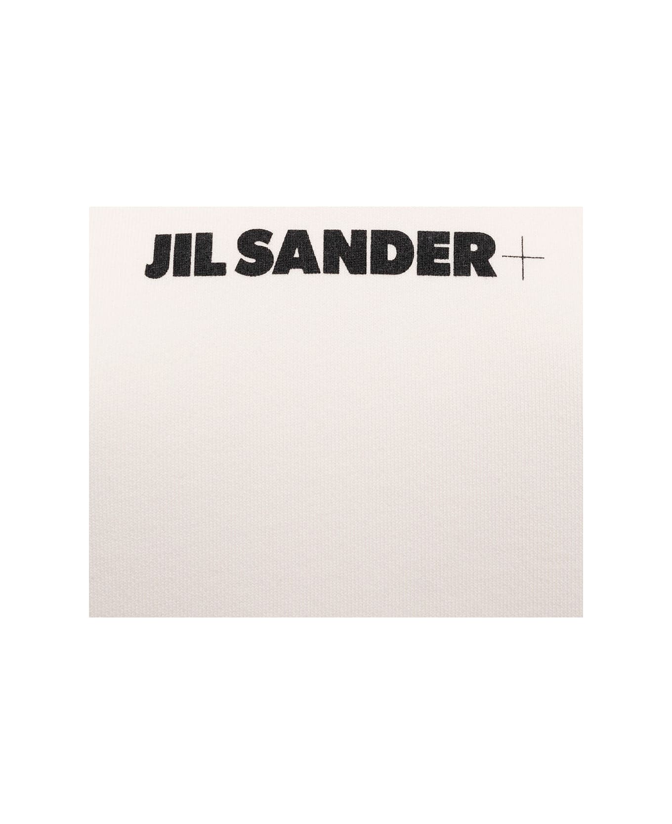 Jil Sander Woman's White Cotton Hoodie With Logo Print - White
