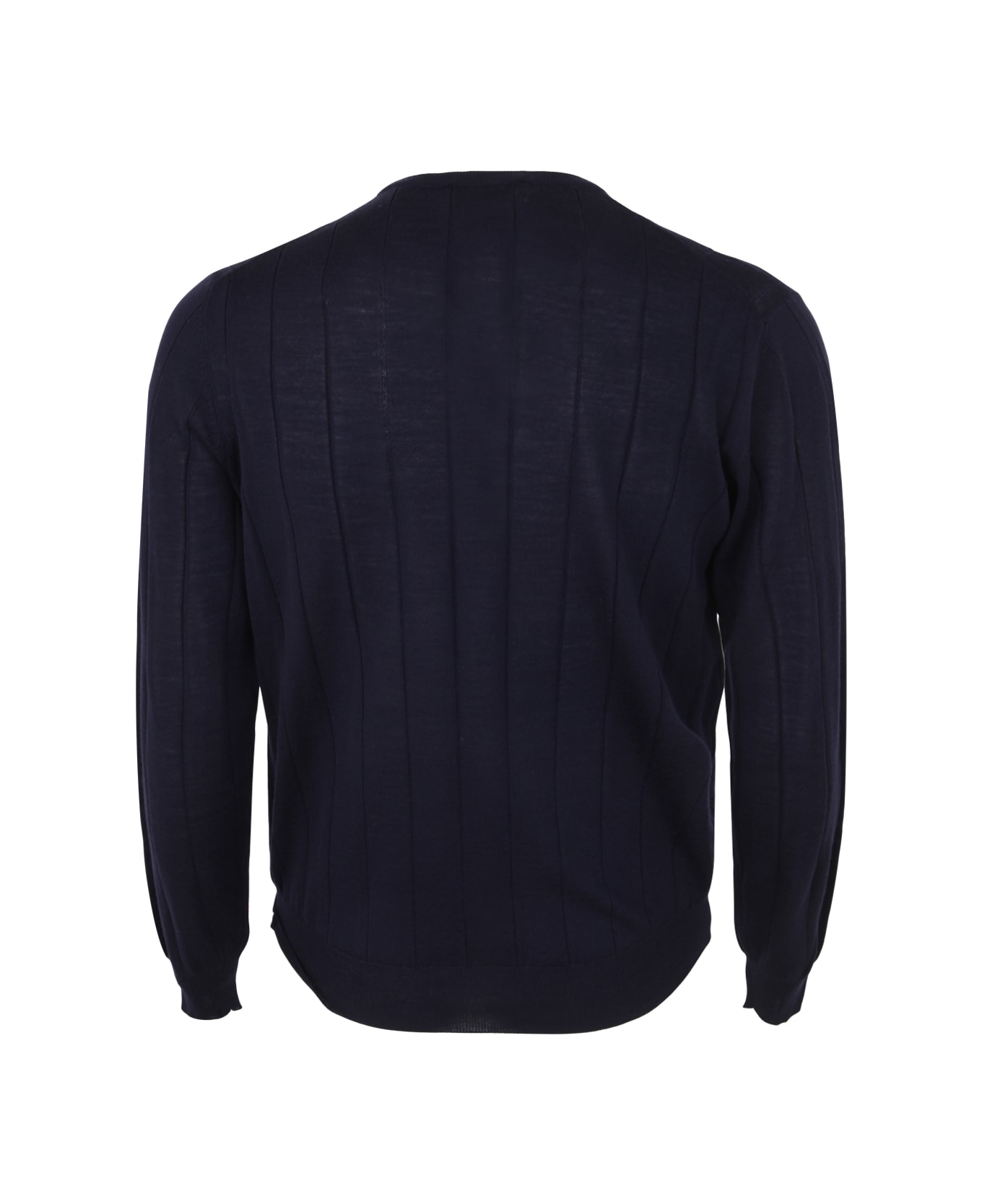 Filippo De Laurentiis Royal Merino Long Sleeves Turtle Neck Ribbed Sweater - Blue