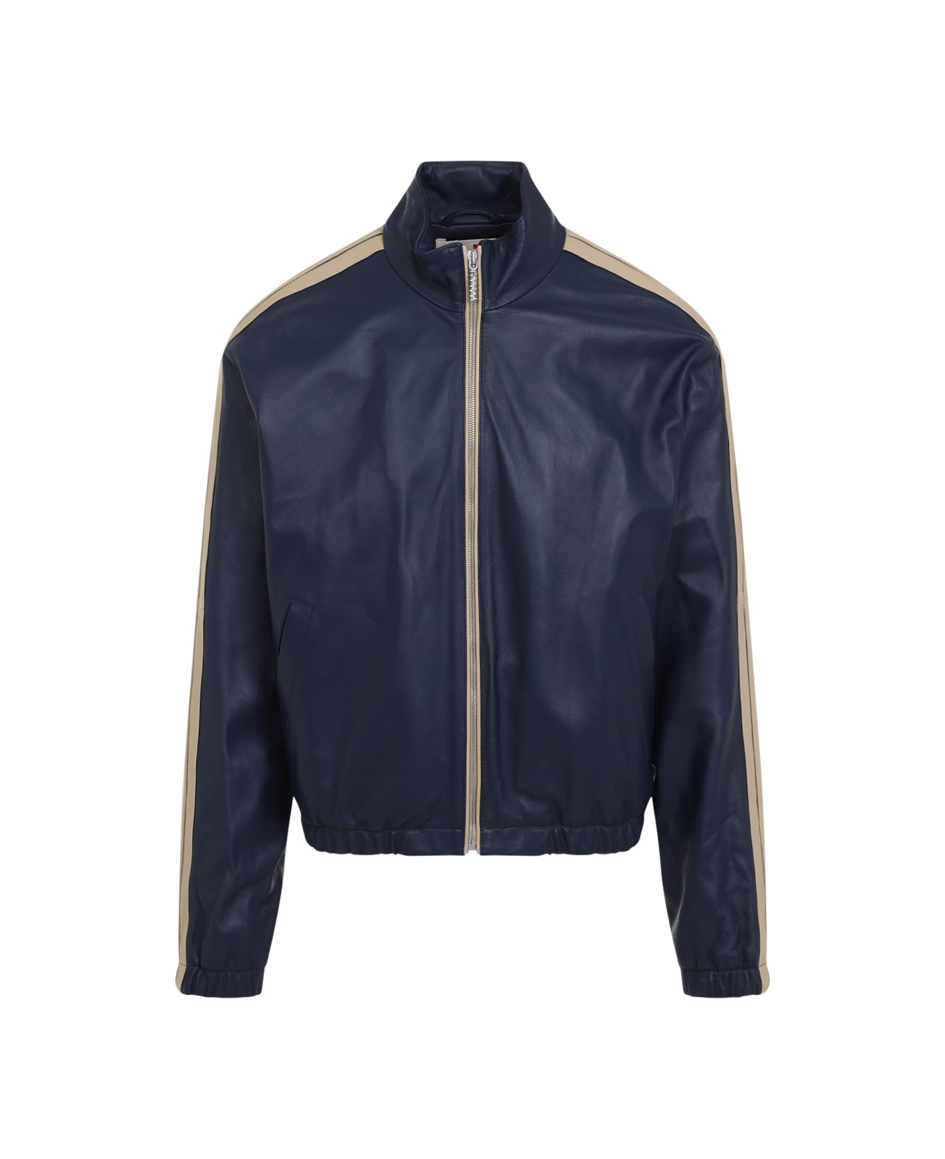 Marni Ovine Leather Jacket - Blue China