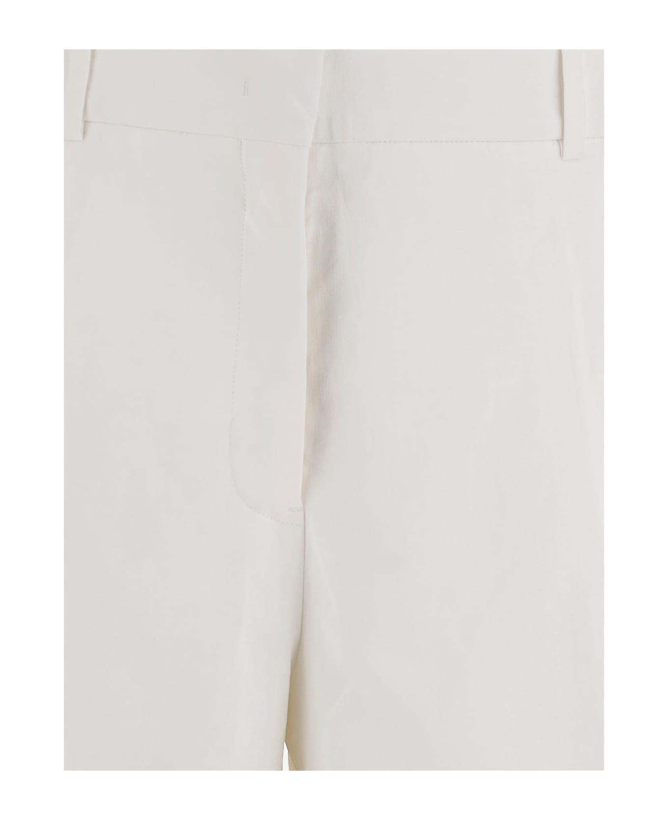 Jil Sander Short Linen Pants - White