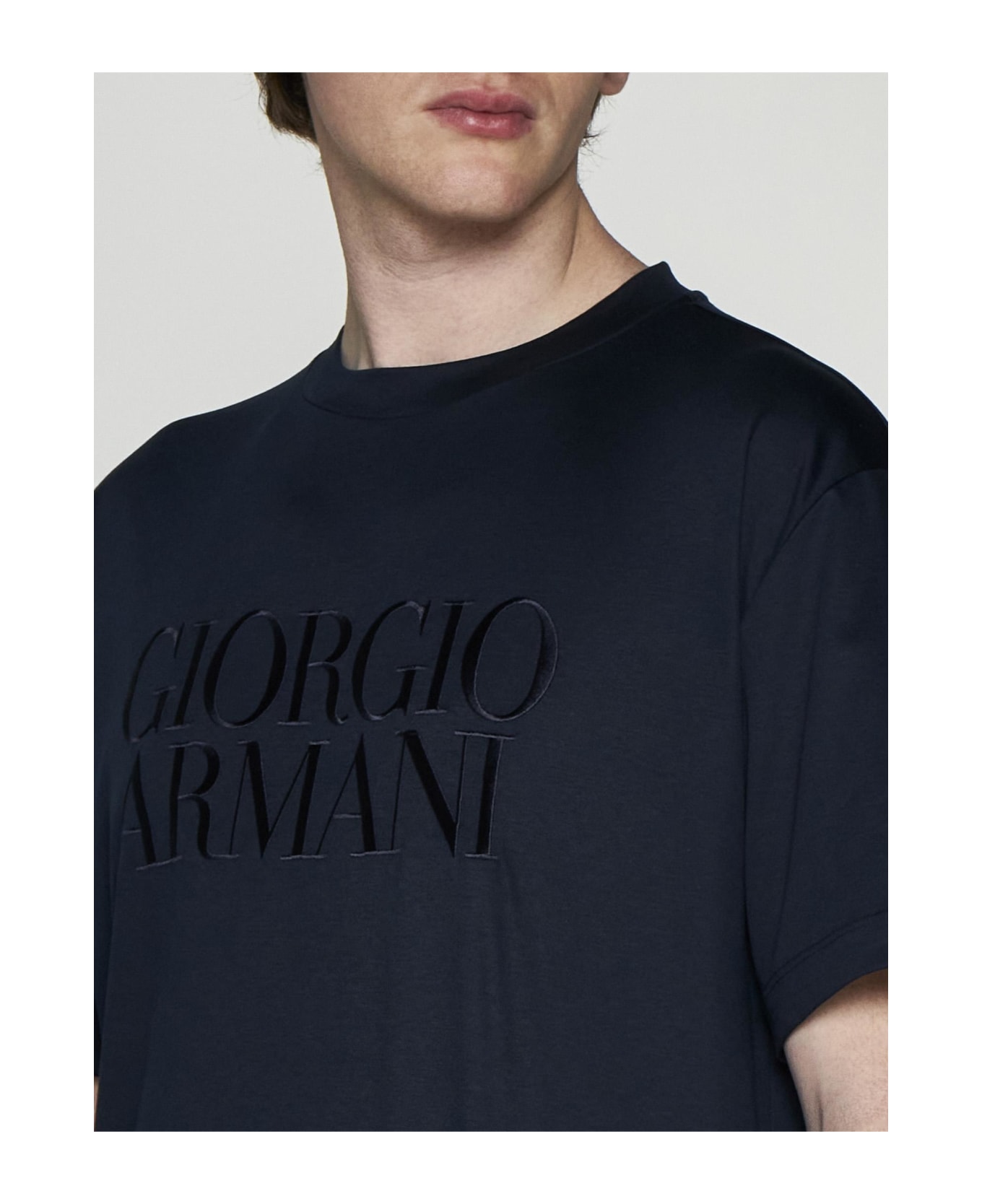 Giorgio Armani Logo Cotton T-shirt - Ubwf