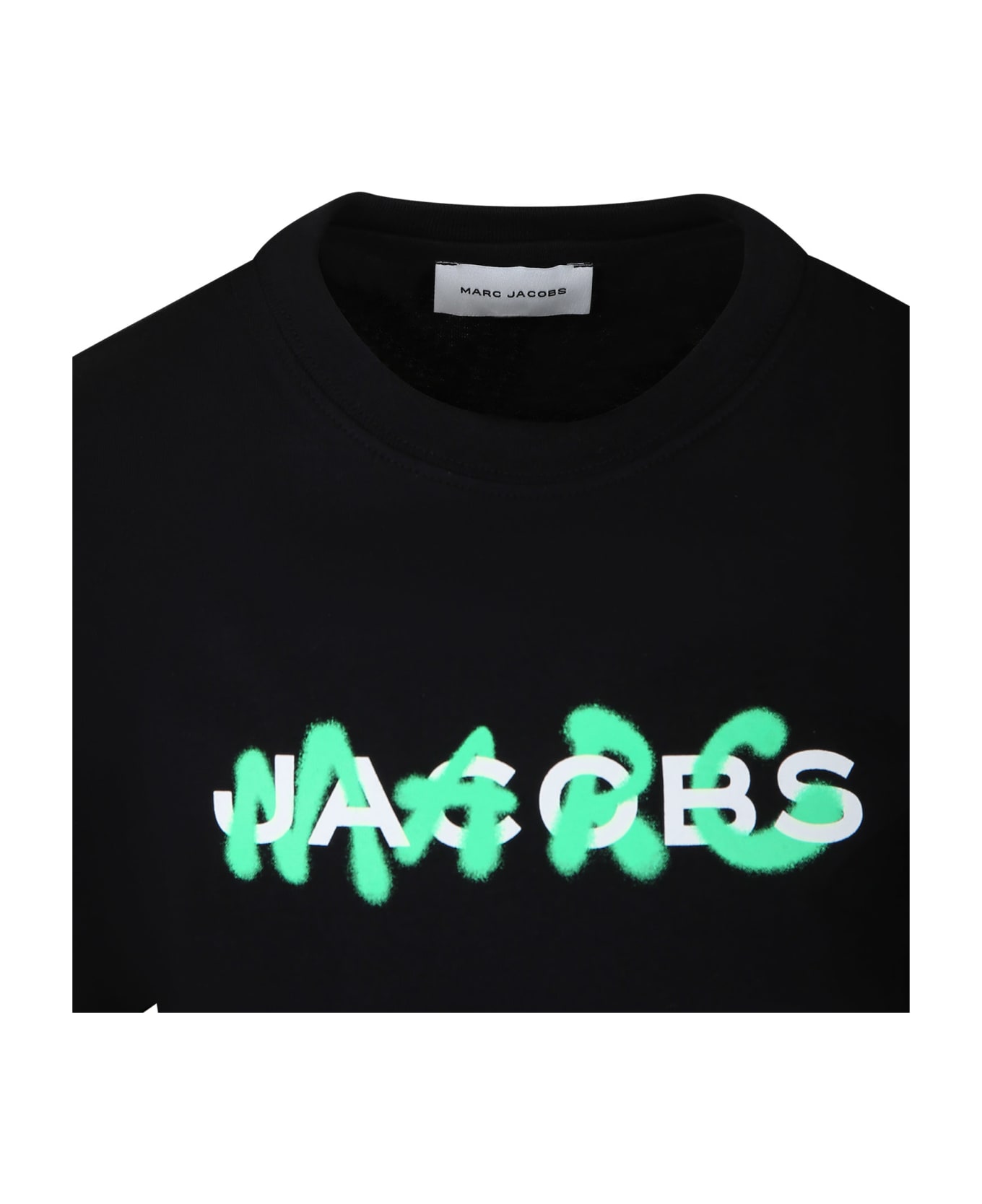 Little Marc Jacobs Black T-shirt For Kids With Logo - B Nero