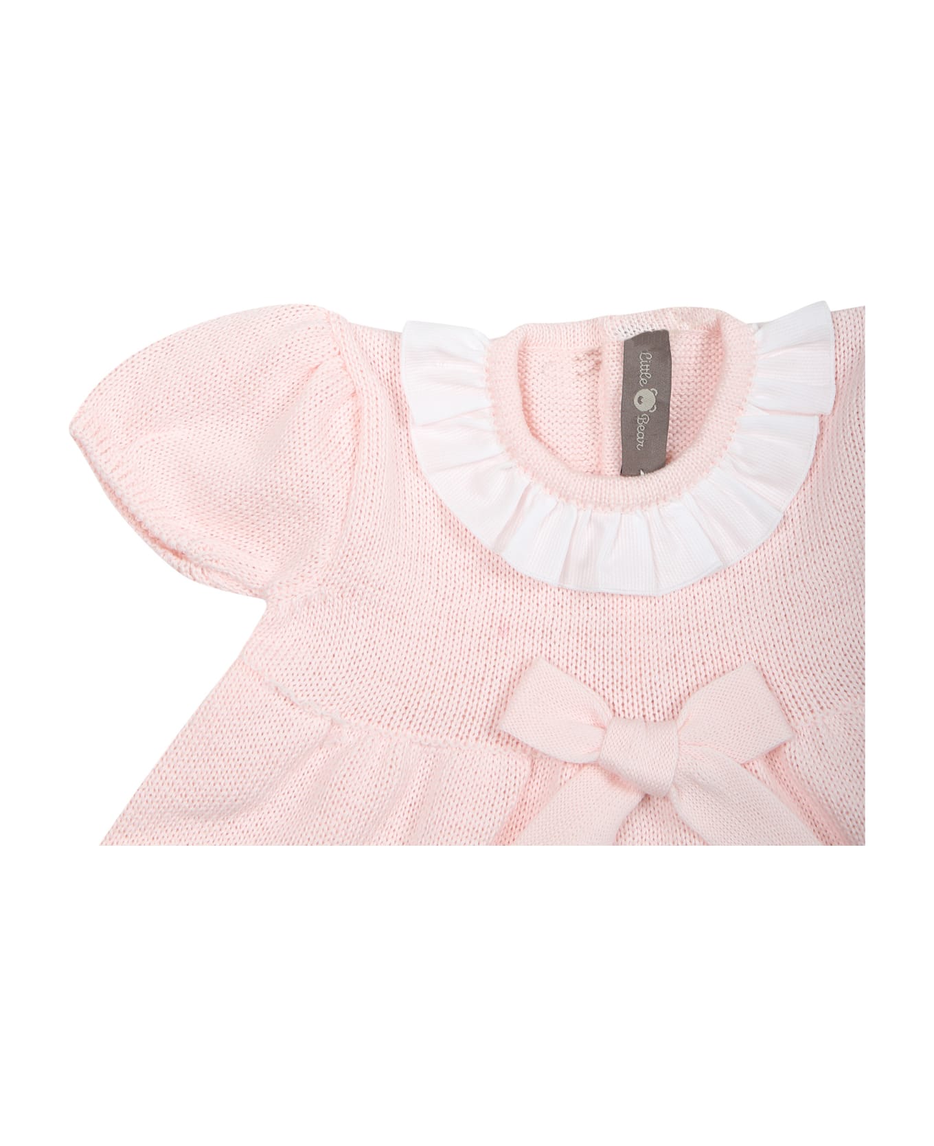 Little Bear Pink Casual Dress For Baby Girl - Pink