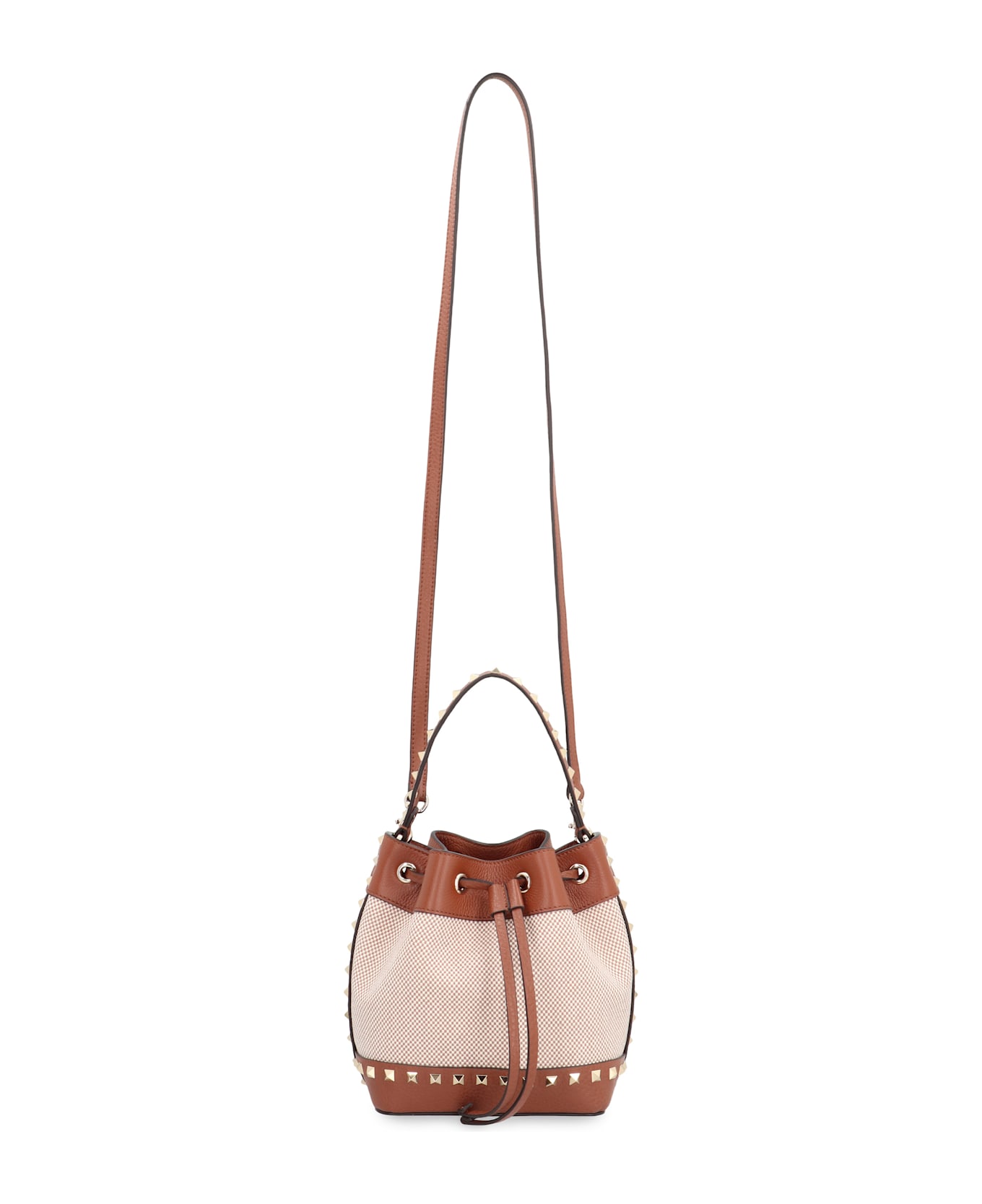 Valentino Garavani - Rockstud Bucket Bag - Leather Brown