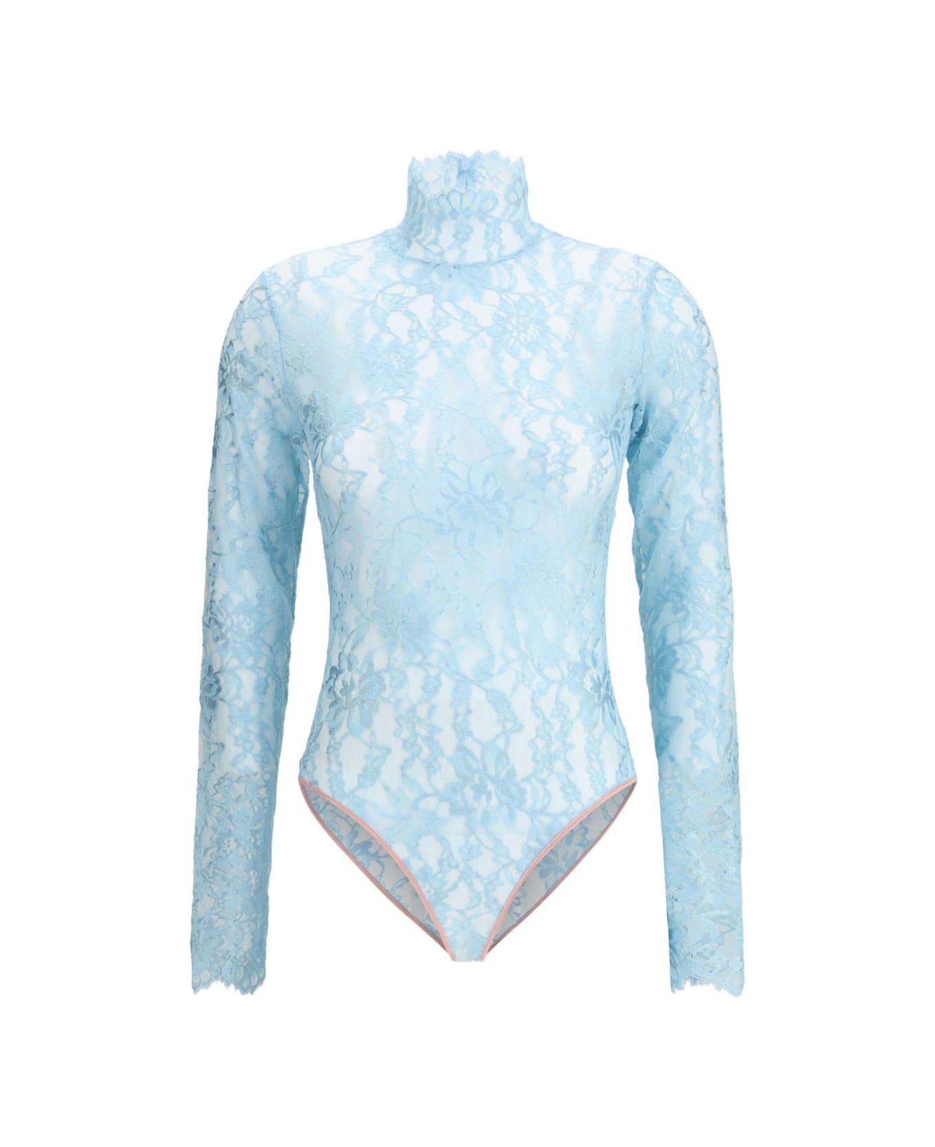 Valentino Floral Lace Bodysuit - Clear Blue