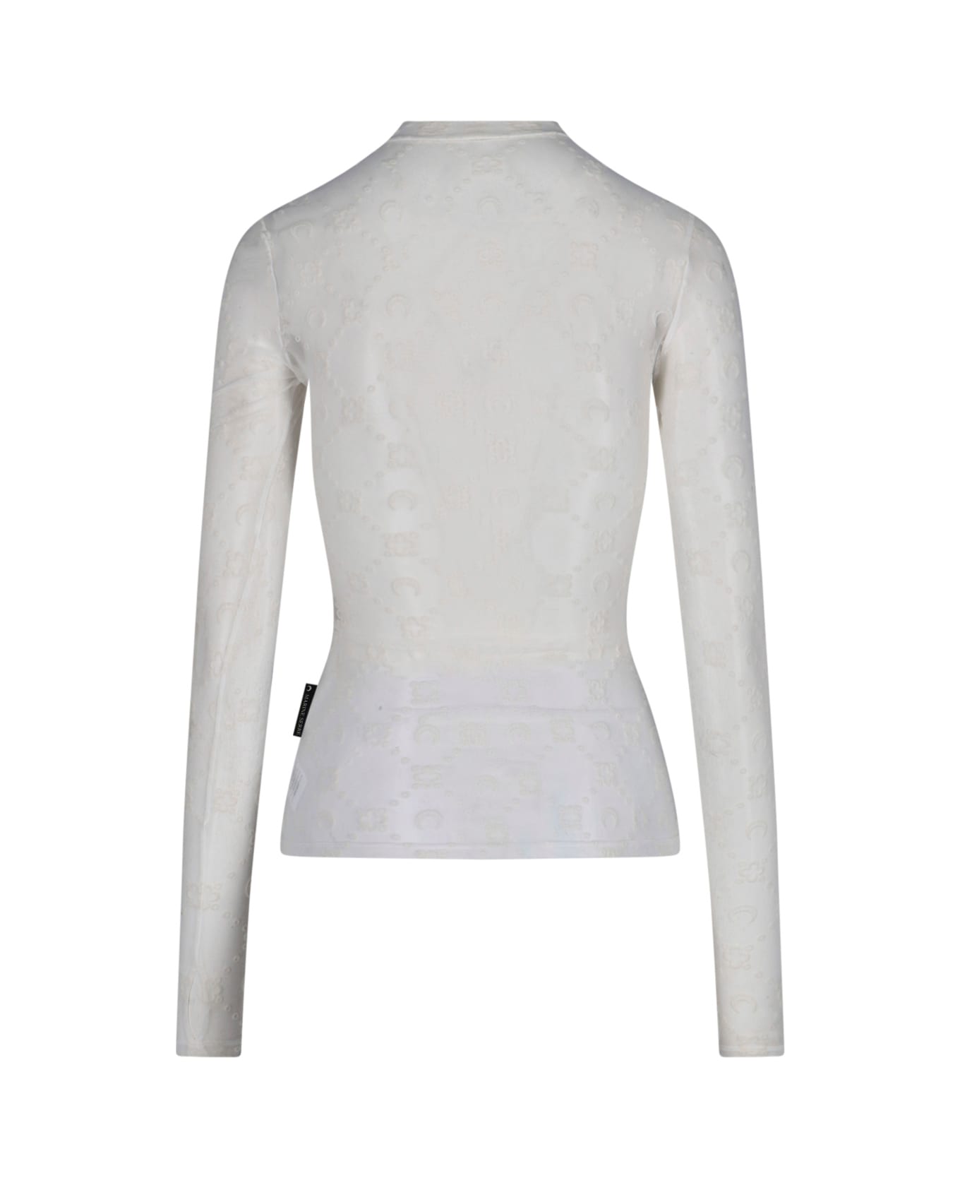 Marine Serre Top "moonogram Mesh Flock" - White