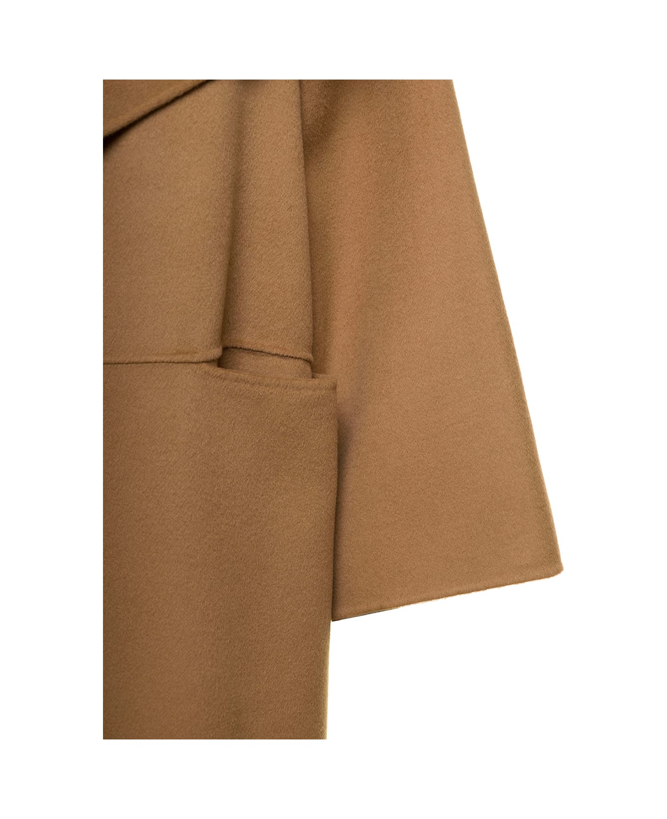 Totême Camel Brown Oversize Coat With Shawl Lapels In Wool And Cashmere Woman Toteme - Camel