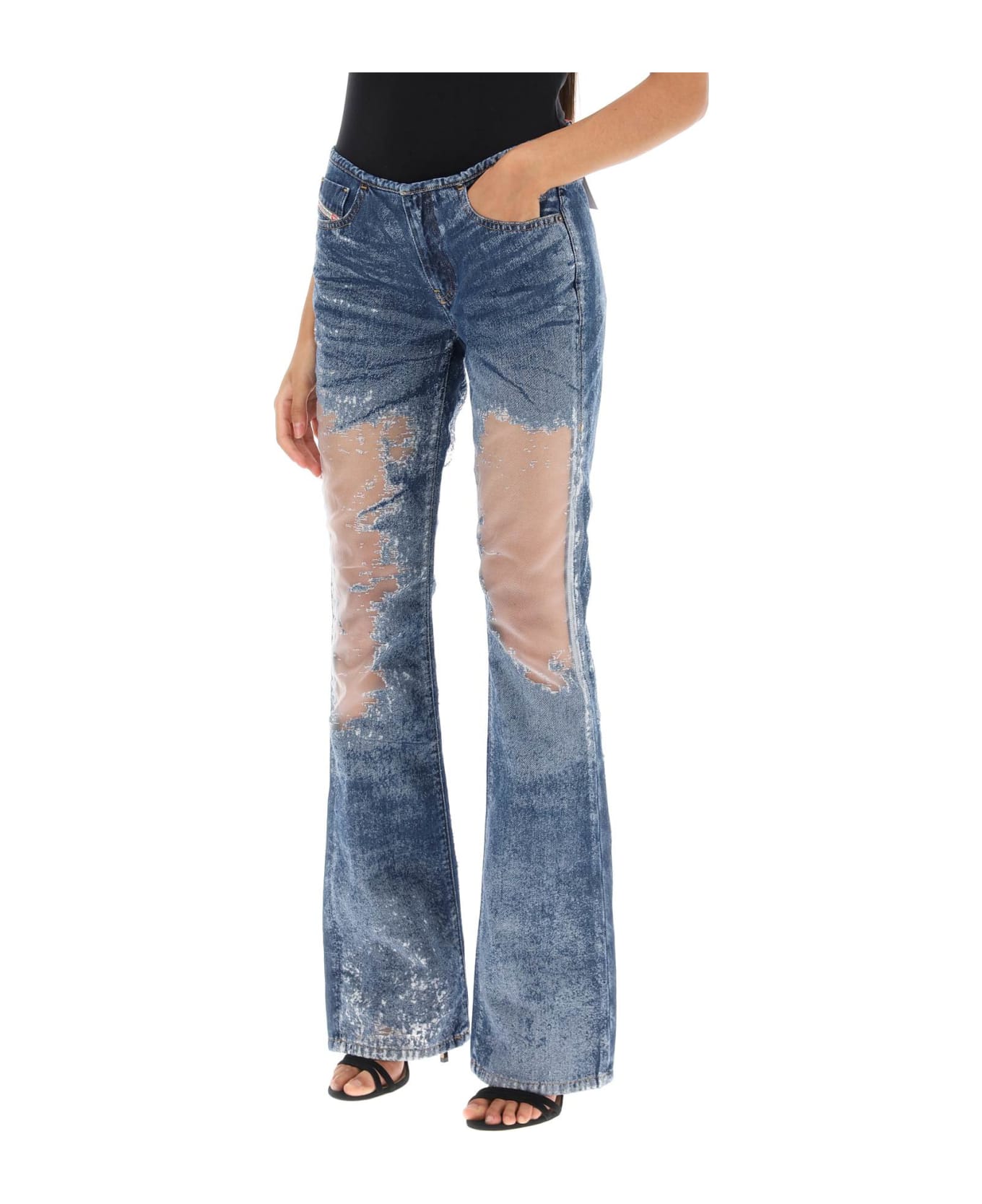 Diesel D-shark Jeans With Devoré Detailing - DENIM (Blue)