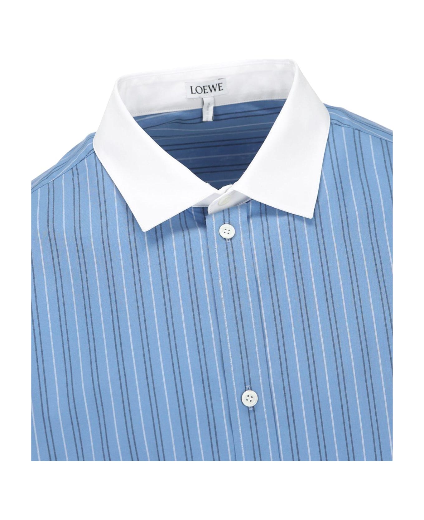 Loewe Striped Cotton Shirt - Blue