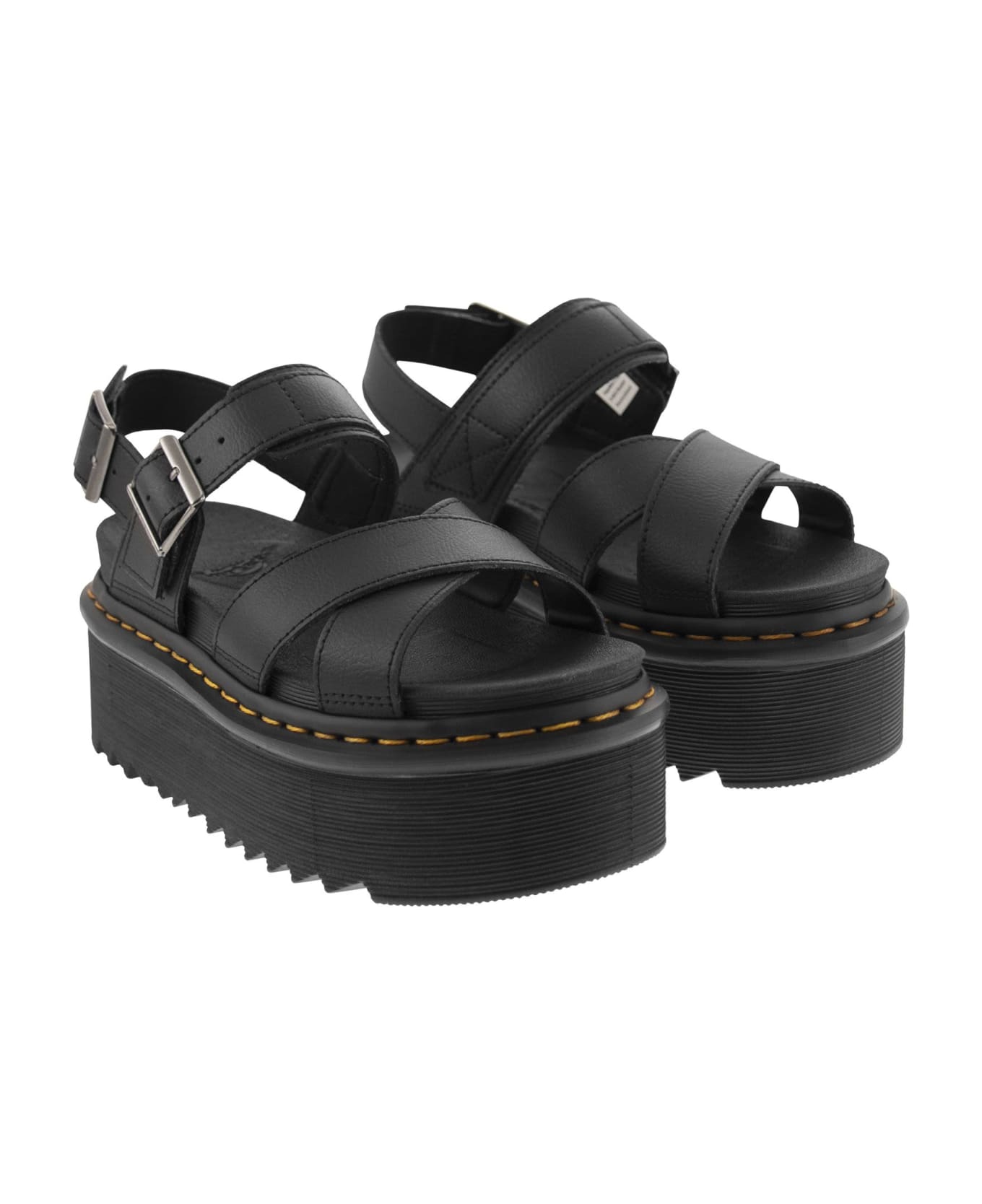 Dr. Martens Voss Ii Leather Sandals With Straps - Black