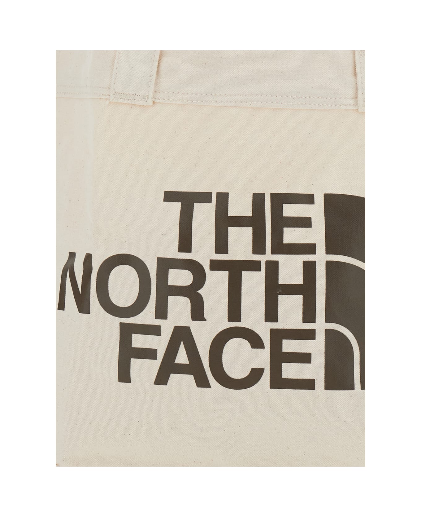 The North Face White Tote Bag With Maxi Logo Print On The Front In Cotton Man - White