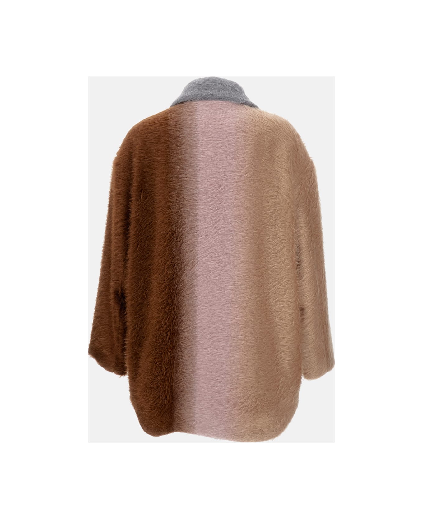 Fendi Blouson Furry Striped Coat - MultiColour