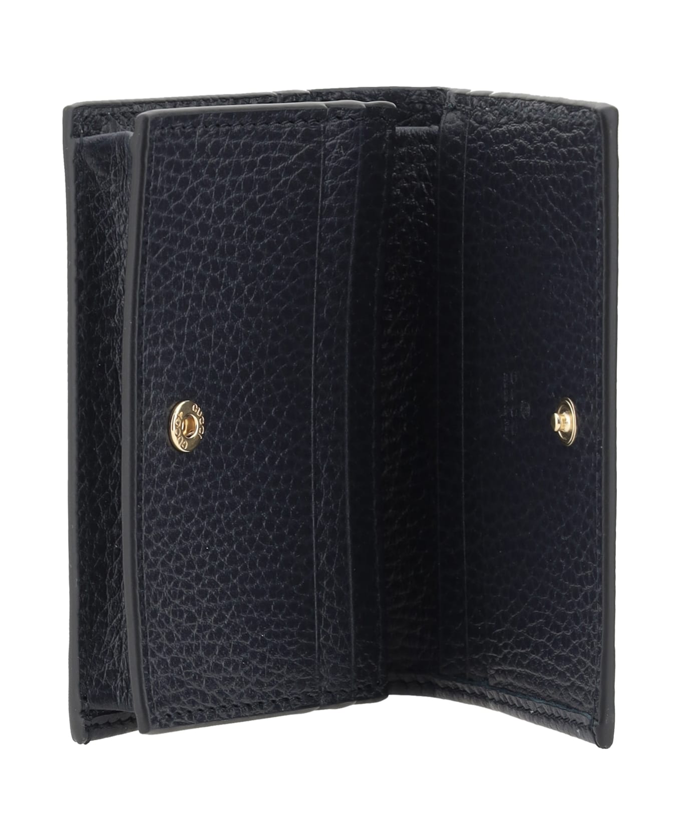 Gucci Leather Card Holder - Blu/beige Blu