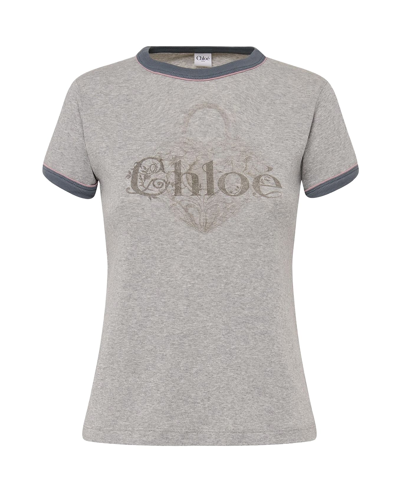 Chloé Cotton T-shirt - Naturalgrey