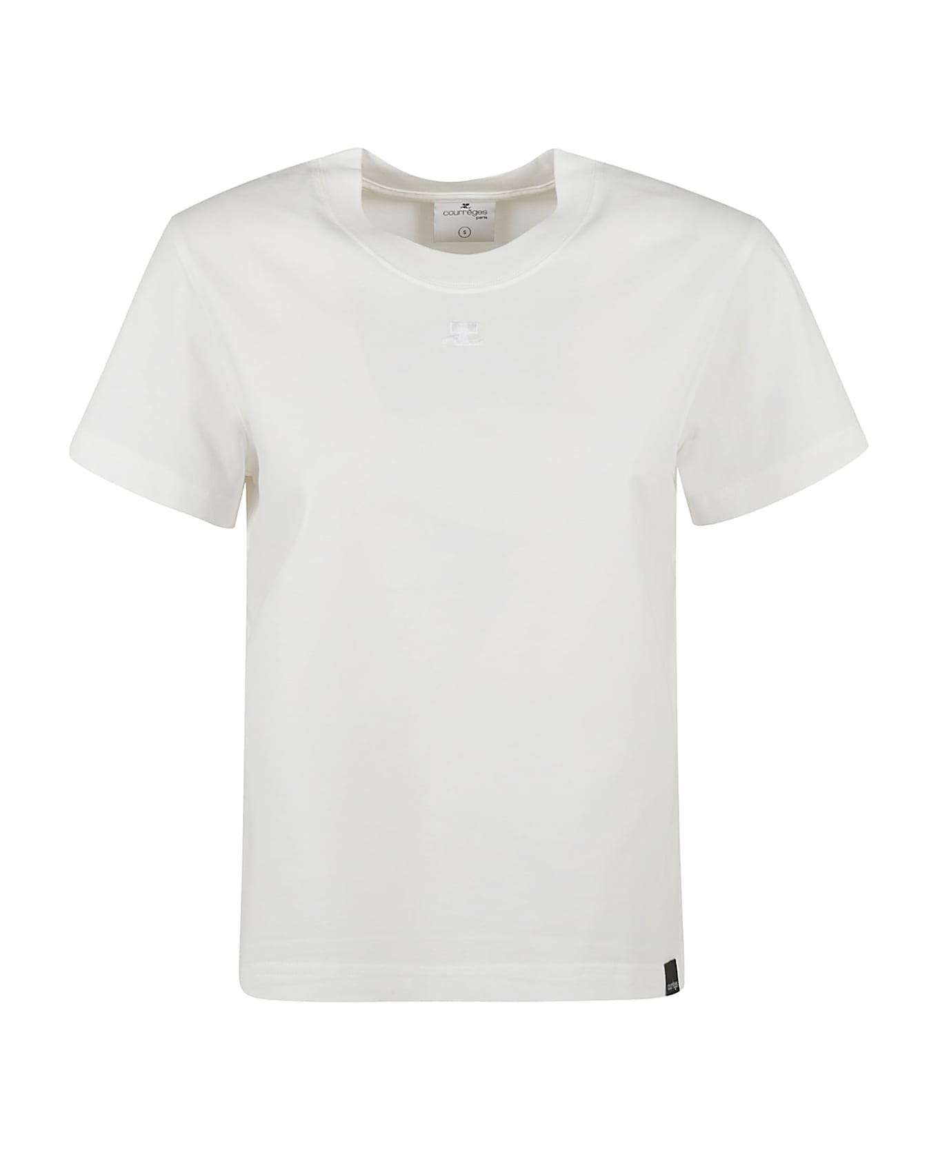 Courrèges Round Neck T-shirt - WHITE