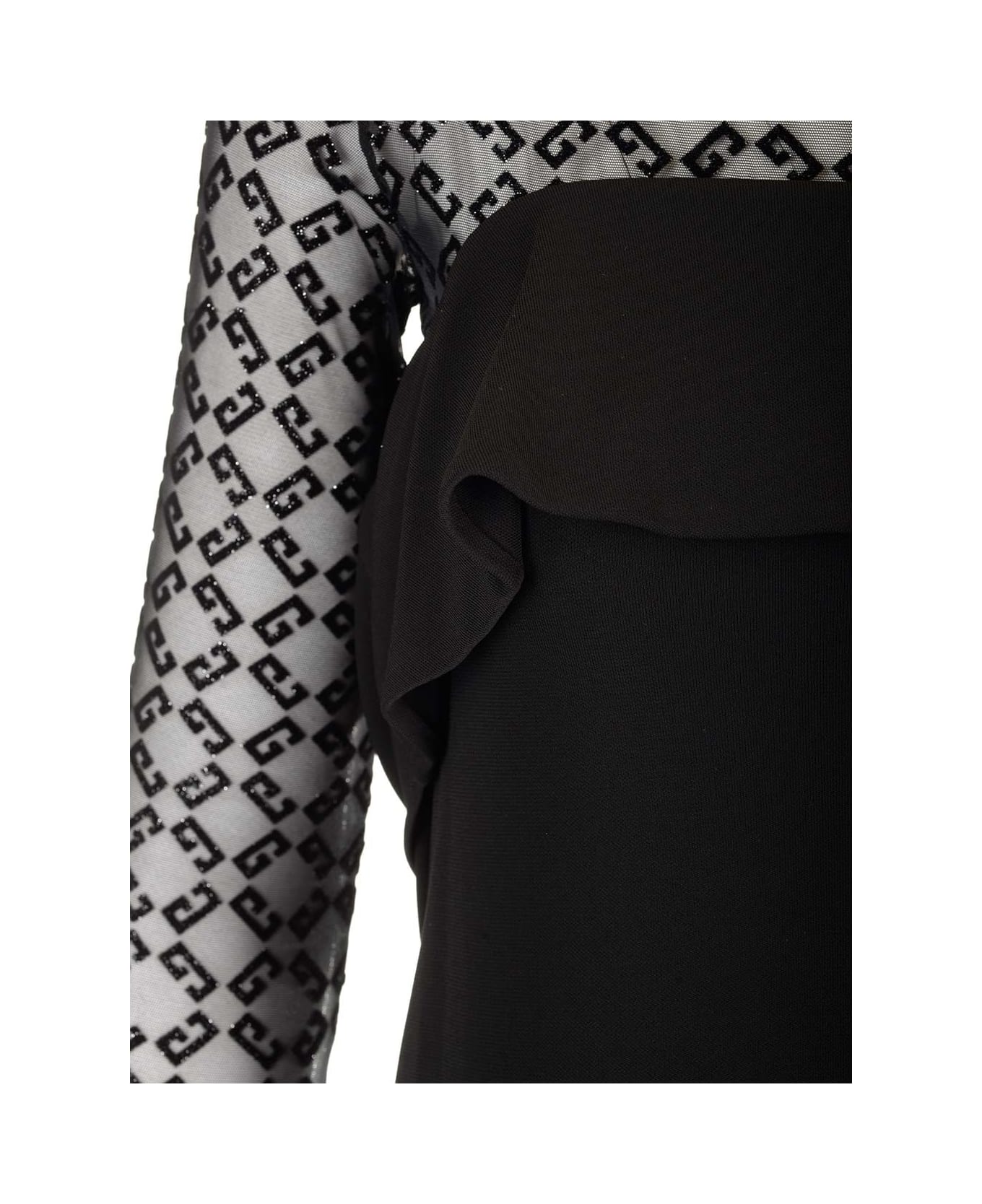 Givenchy Jersey And Tulle Mini Dress - Black