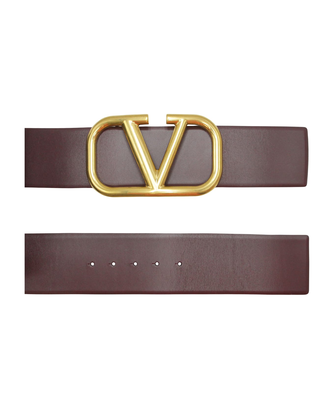 Valentino Garavani Elegant Brown Belt With Red Interior - brown