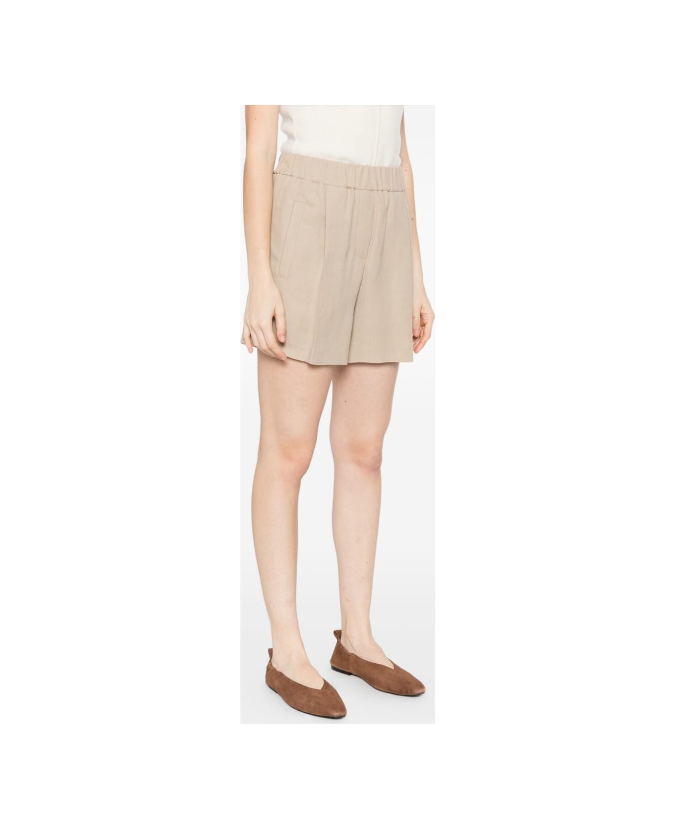 Brunello Cucinelli Linen Blend Shorts - Beige