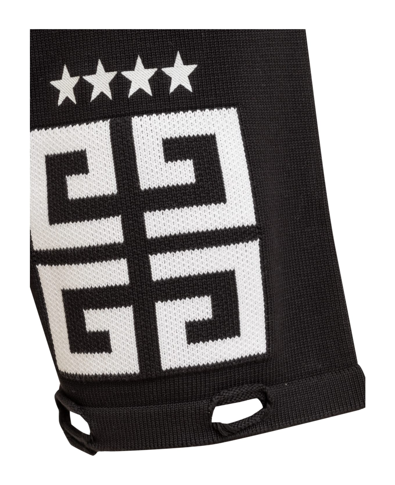 Givenchy Embroidered Knit Shorts - BLACK/WHITE