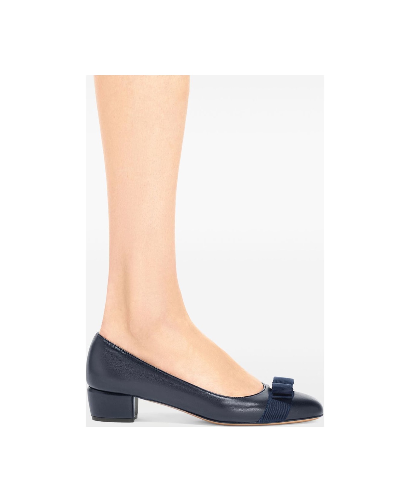 Ferragamo Vara 30mm Leather Pumps - Blue