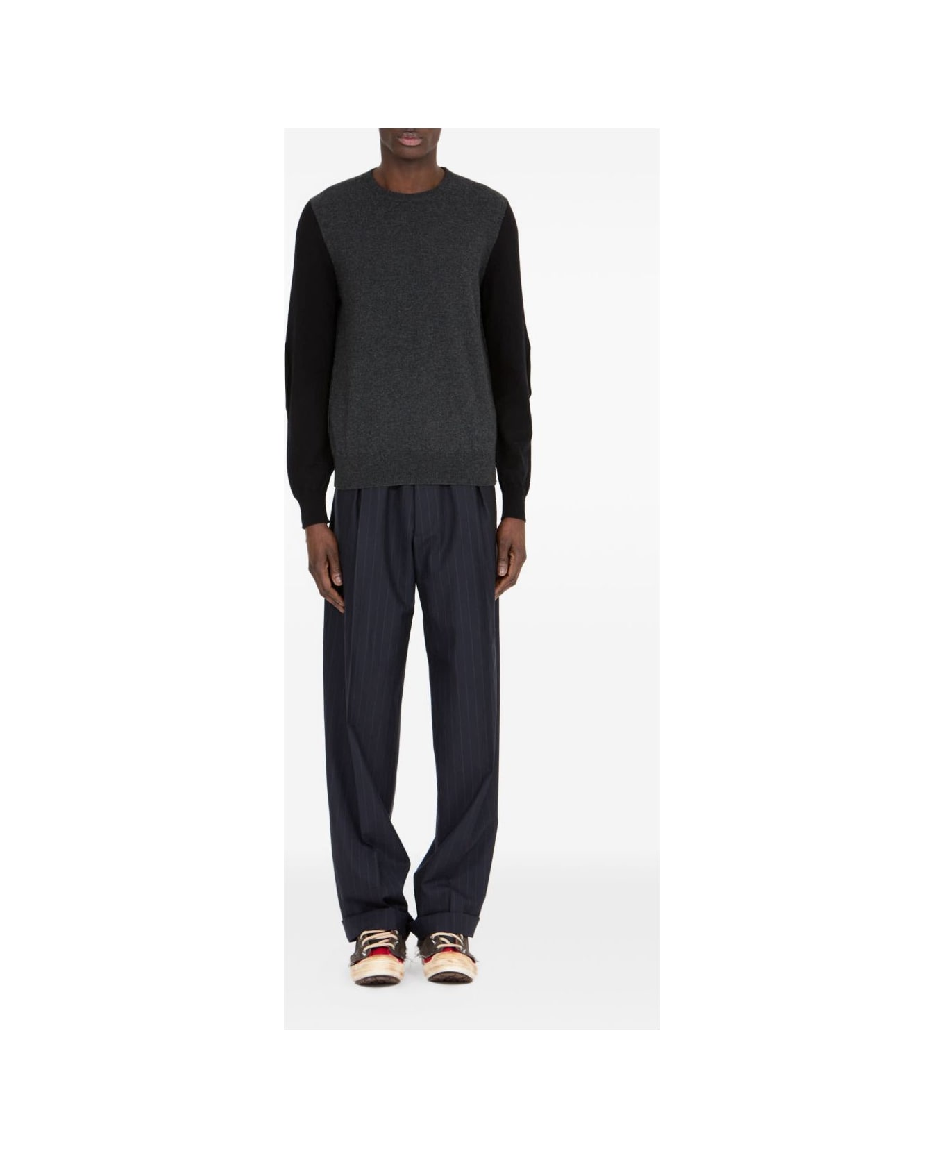 Maison Margiela Wool Crewneck Sweater - Black