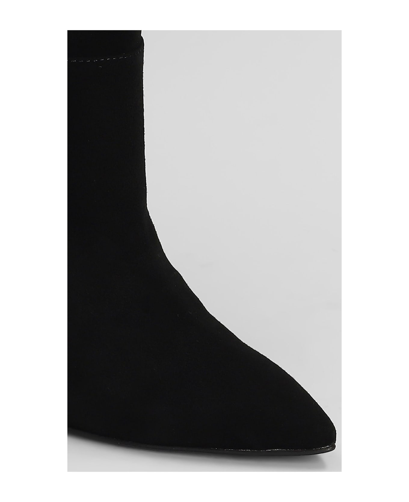 Via Roma 15 High Heels Ankle Boots In Black Suede - black