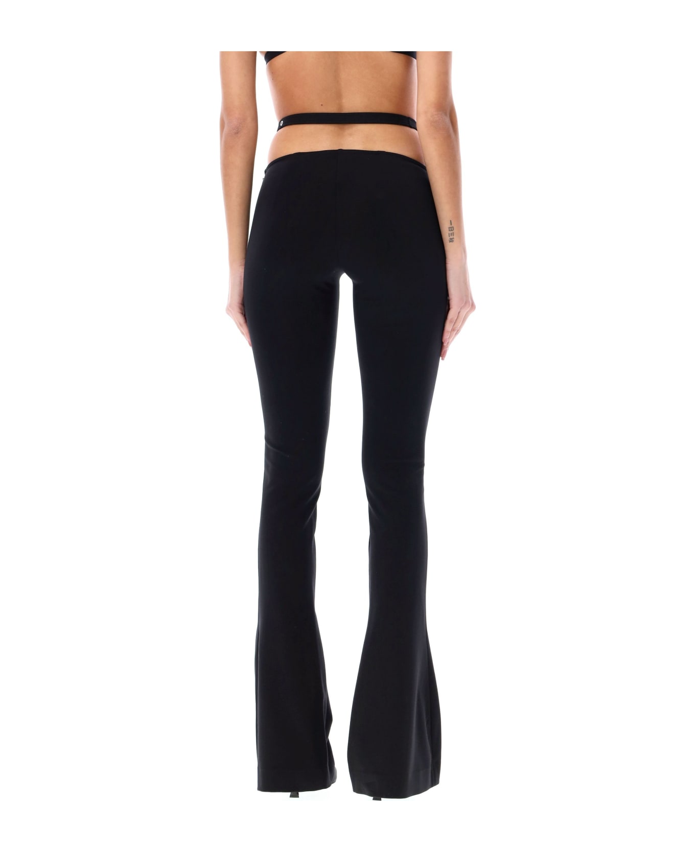 The Attico Belted Long Pants - BLACK