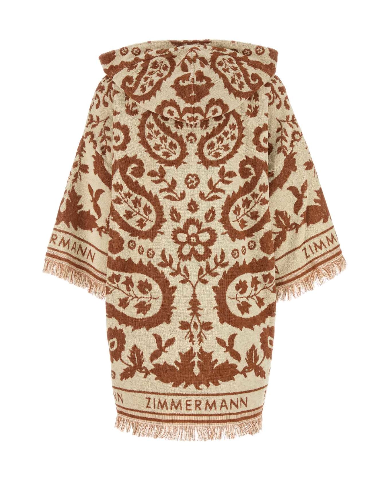 Zimmermann Embroidered Terry Fabric Wylie Mini Dress - CREAMTAN